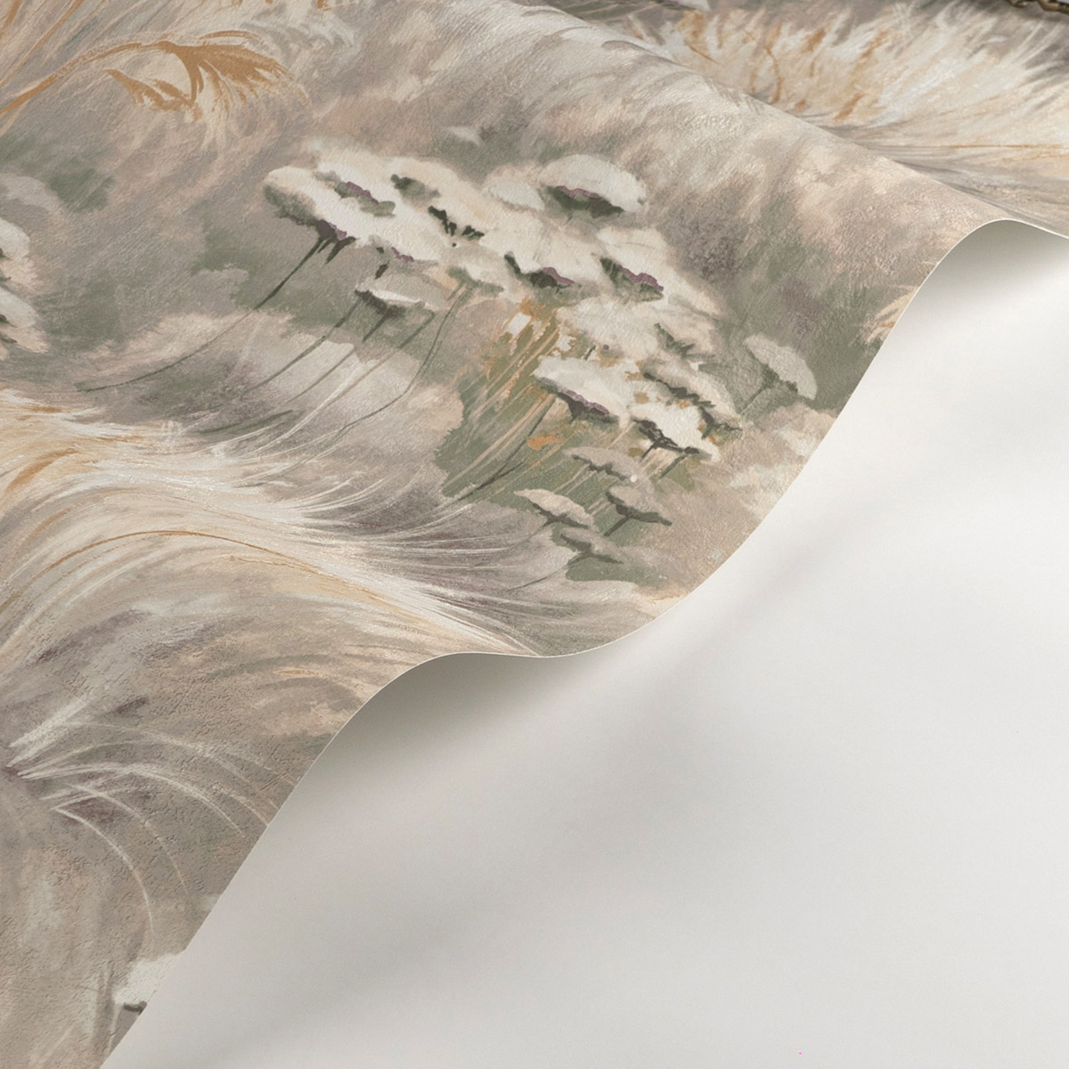 Papier peint Fleur Plante Oyat vert gris - Sentier des Dunes de Casadéco AMBV | Réf. SENT200947606