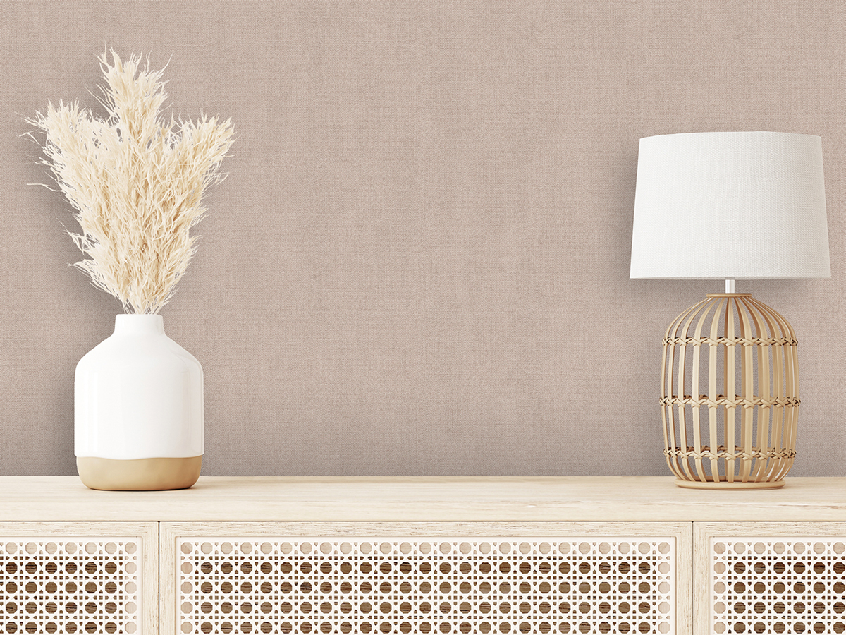 Papier Peint Uni Effet Tweed rose - Botanique d'Ugépa | Réf. UGP-M55113