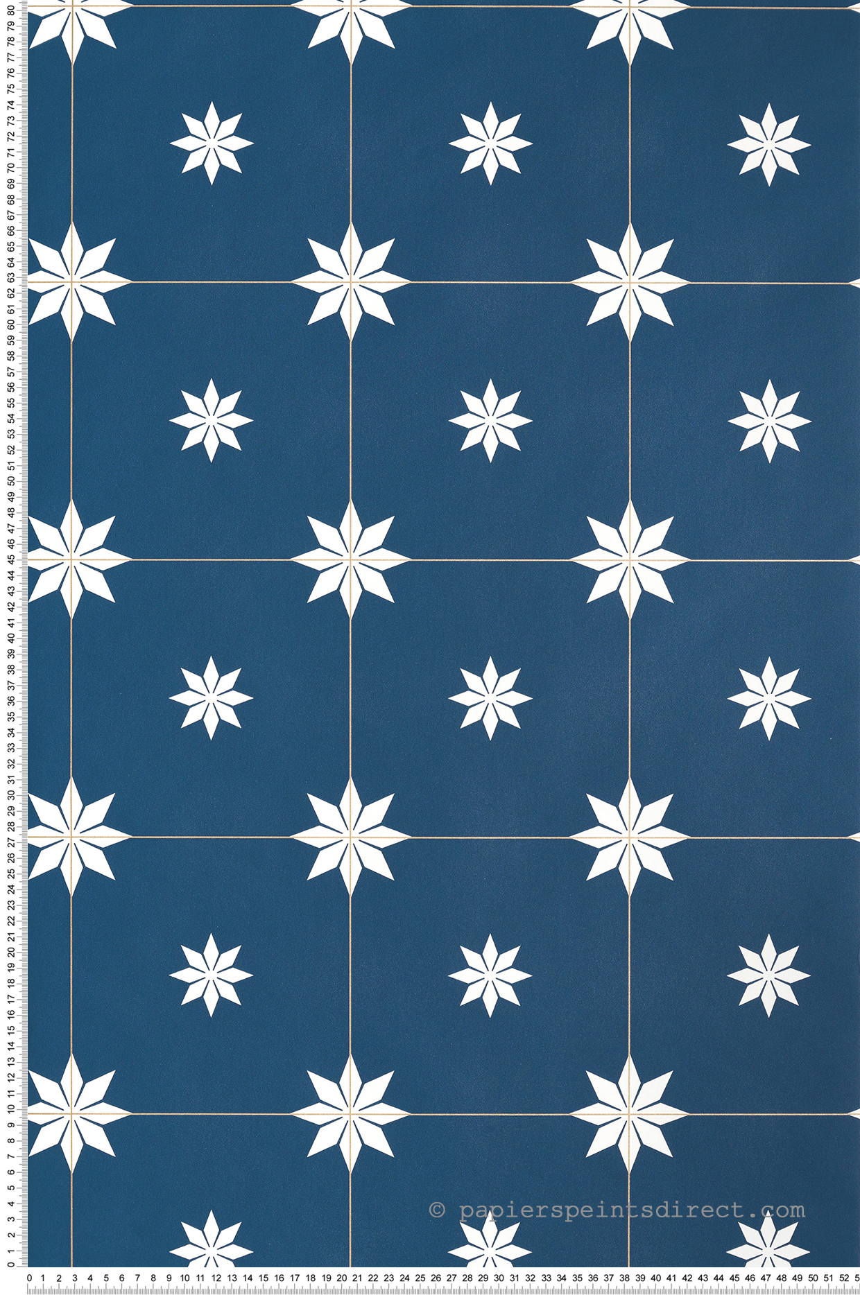 Papier peint Mosaïque Etoile bleu et doré - Only Blue de Casélio | Réf. ONB102716202