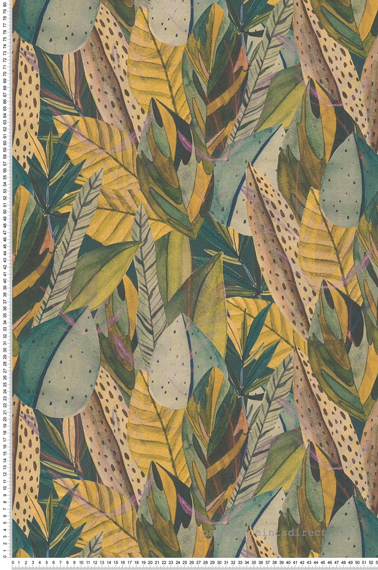 Papier peint Feuillage Ethnique moutarde - Anna D'Andrea d'A.S. Création | Réf. AS-782201