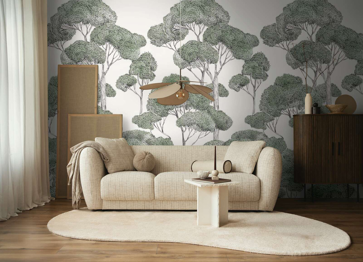 Papier peint panoramique Forêt Dessinée vert - Vibes & Styles d'A.S. Création AMB4| Réf. AS-792166