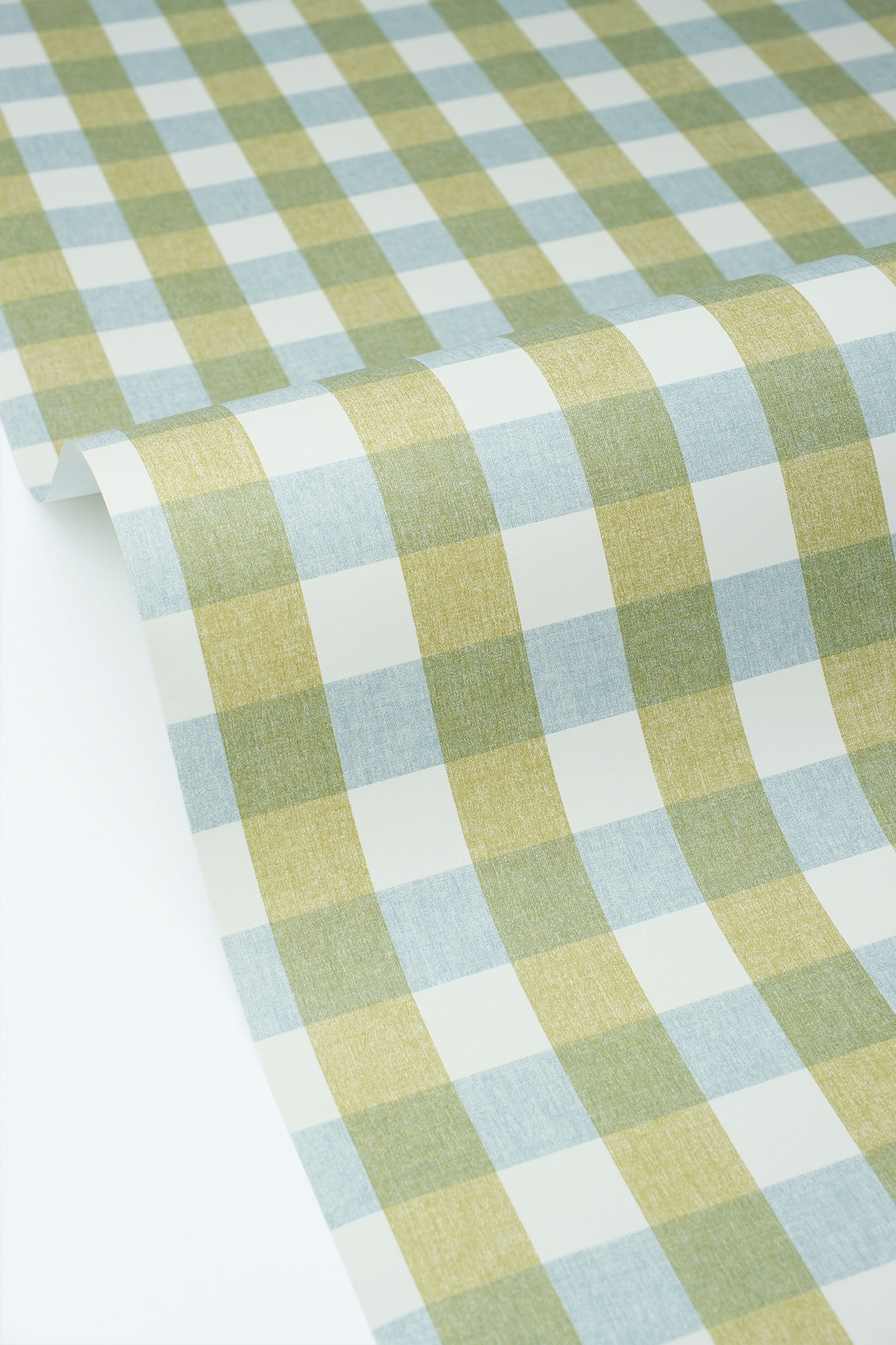 Papier peint Vichy Carreaux Victoria vert kaki - Happy Kids Club de Casélio | Réf. HKC104427783