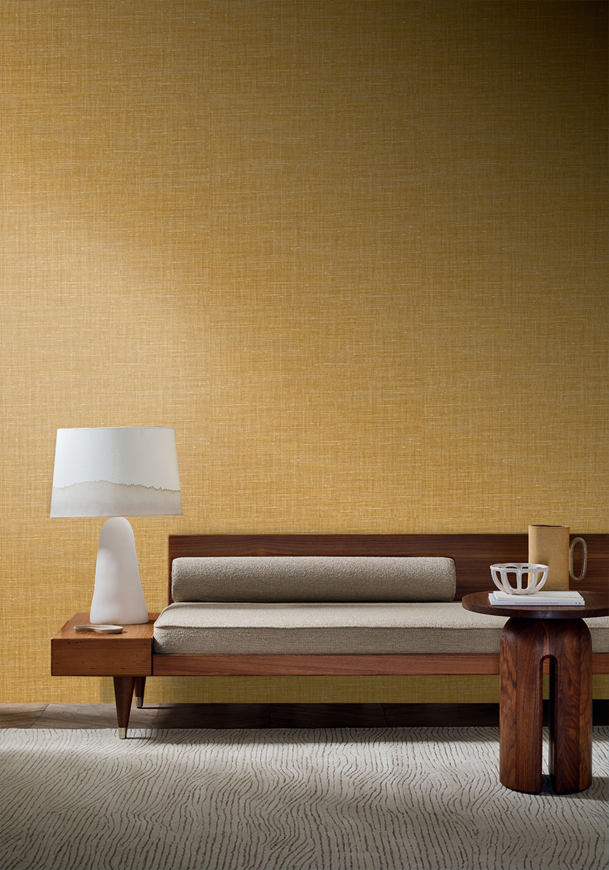 Papier peint Lin Shinok jaune savane - Le Lin 2 de Casamance | Réf. CAS-73815208