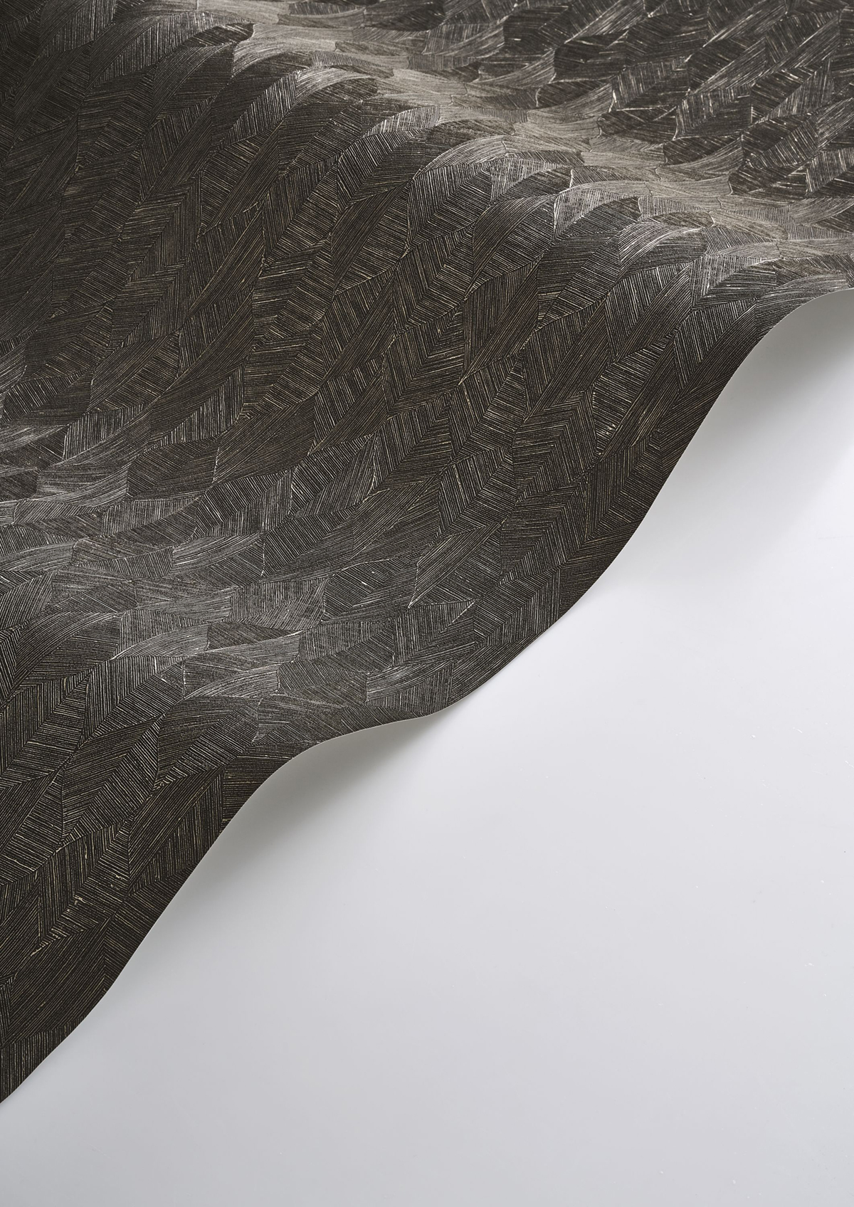 Papier peint Feuille Art Déco Tarrazu anthracite - Vegetals de Casadéco AMBV| Réf. VEGE201279559