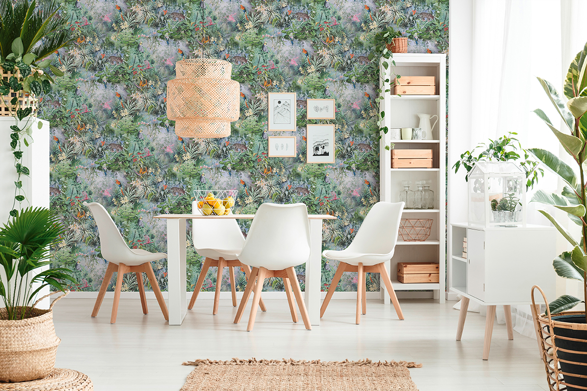 Papier peint Jardin et Perroquet vert et orange - Dream Flowery de Architects Paper | Réf. 38179-2