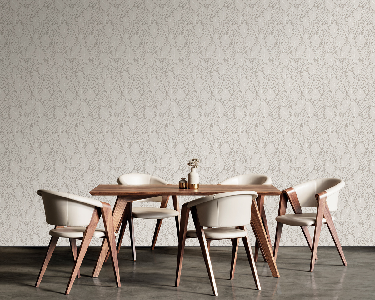 Papier peint Feuilles Chêne grège - Esterel de Montecolino | Réf. MC-AN28260