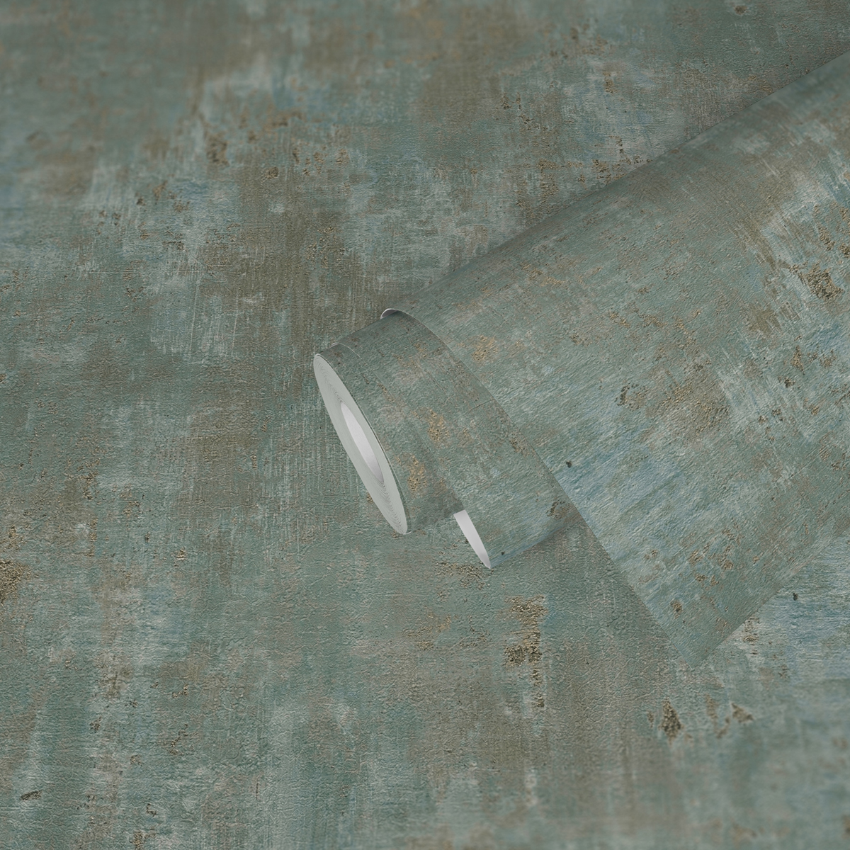 Papier peint Imitation Béton Industriel vert de gris doré - Stories of Life d'A.S. Création AMB2 | Réf. AS-396704