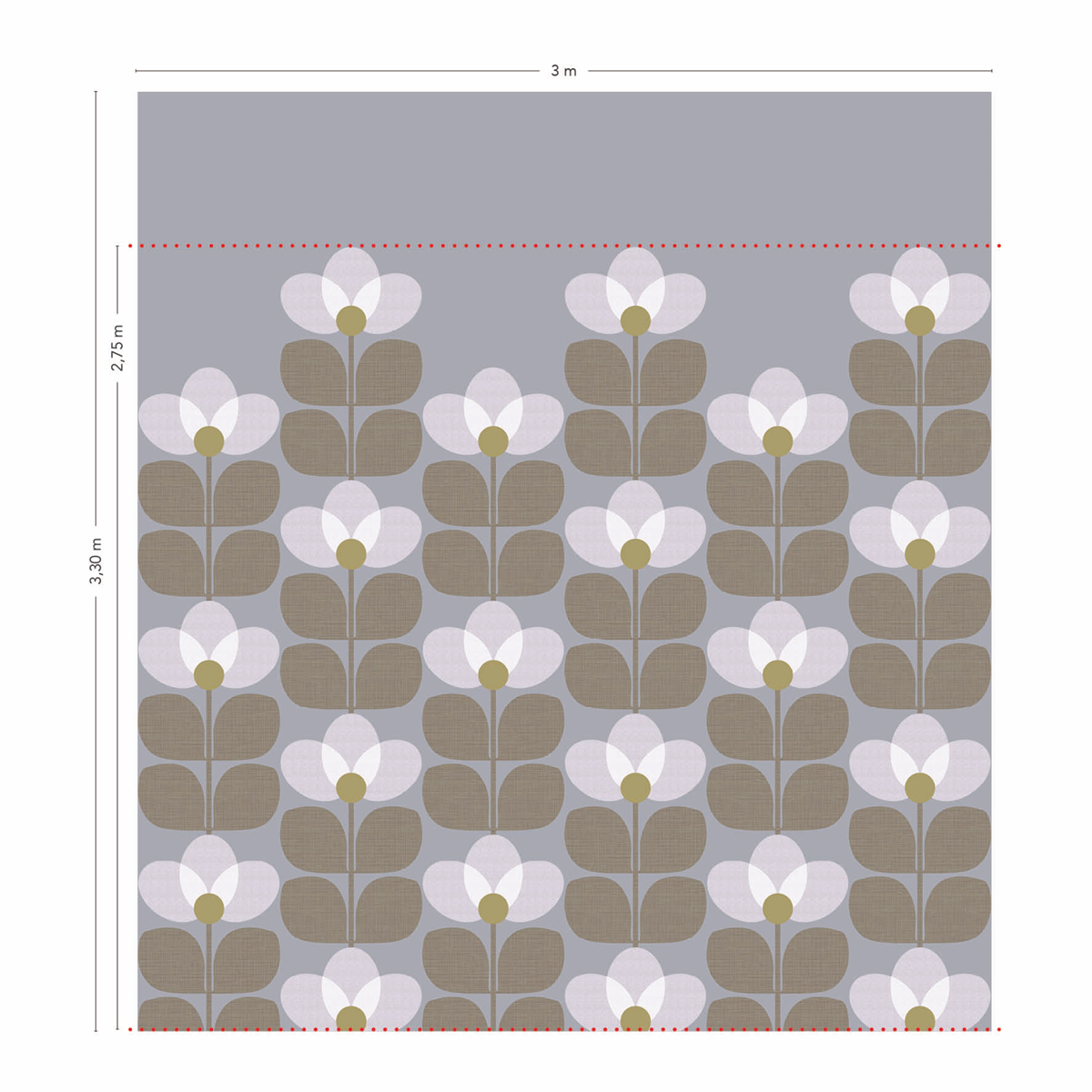 Papier peint panoramique Flower Graphique Neige A+B - 1/2/3/4/5/6 AMBr - Isidore Leroy