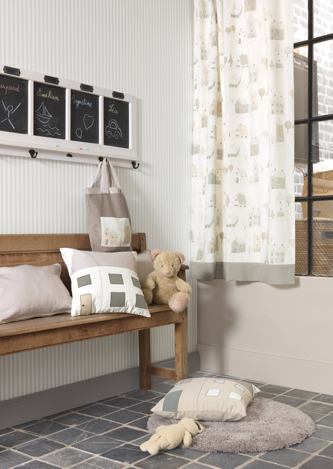 Papier peint enfant Rayures gris - Happy Dreams de Casadéco AMB 2 | Réf. HPDM29889014