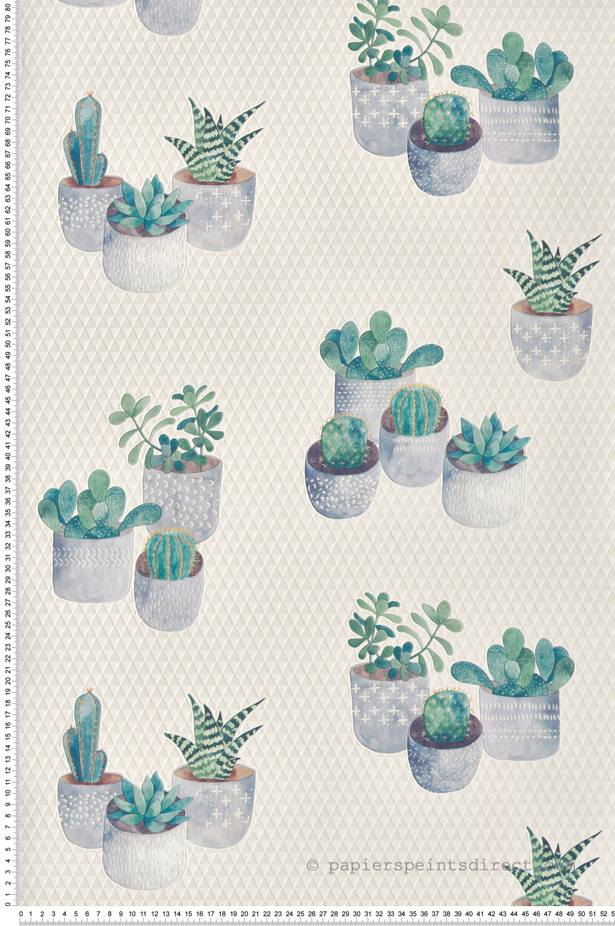Papier peint Cactus Triangles vert beige - Cuisines & Bains de Lutèce | Réf. LTC-135186104