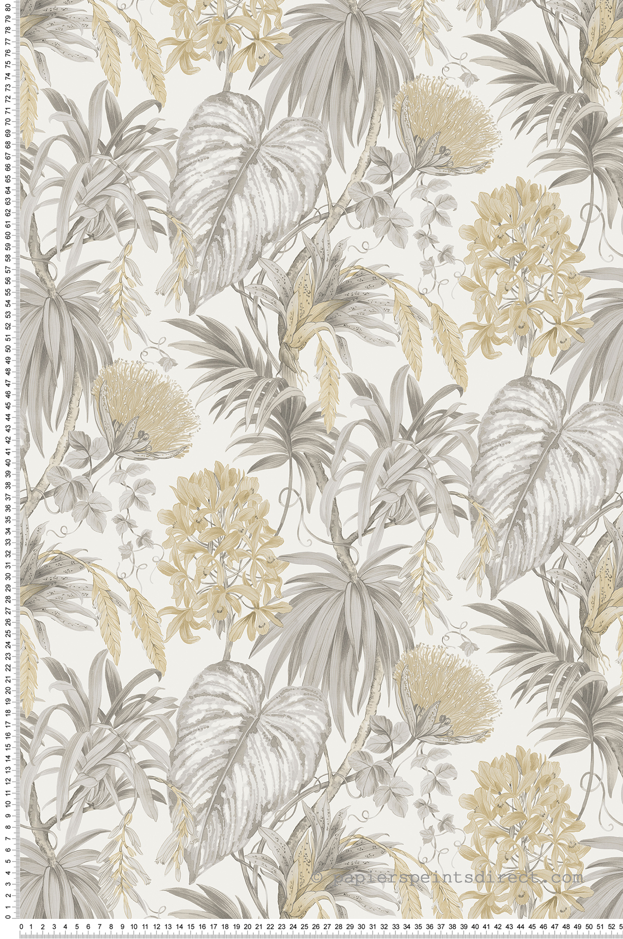 Papier peint Fleur Tropicale gris beige - Aristide de Lutèce | Réf. LTC-482-1