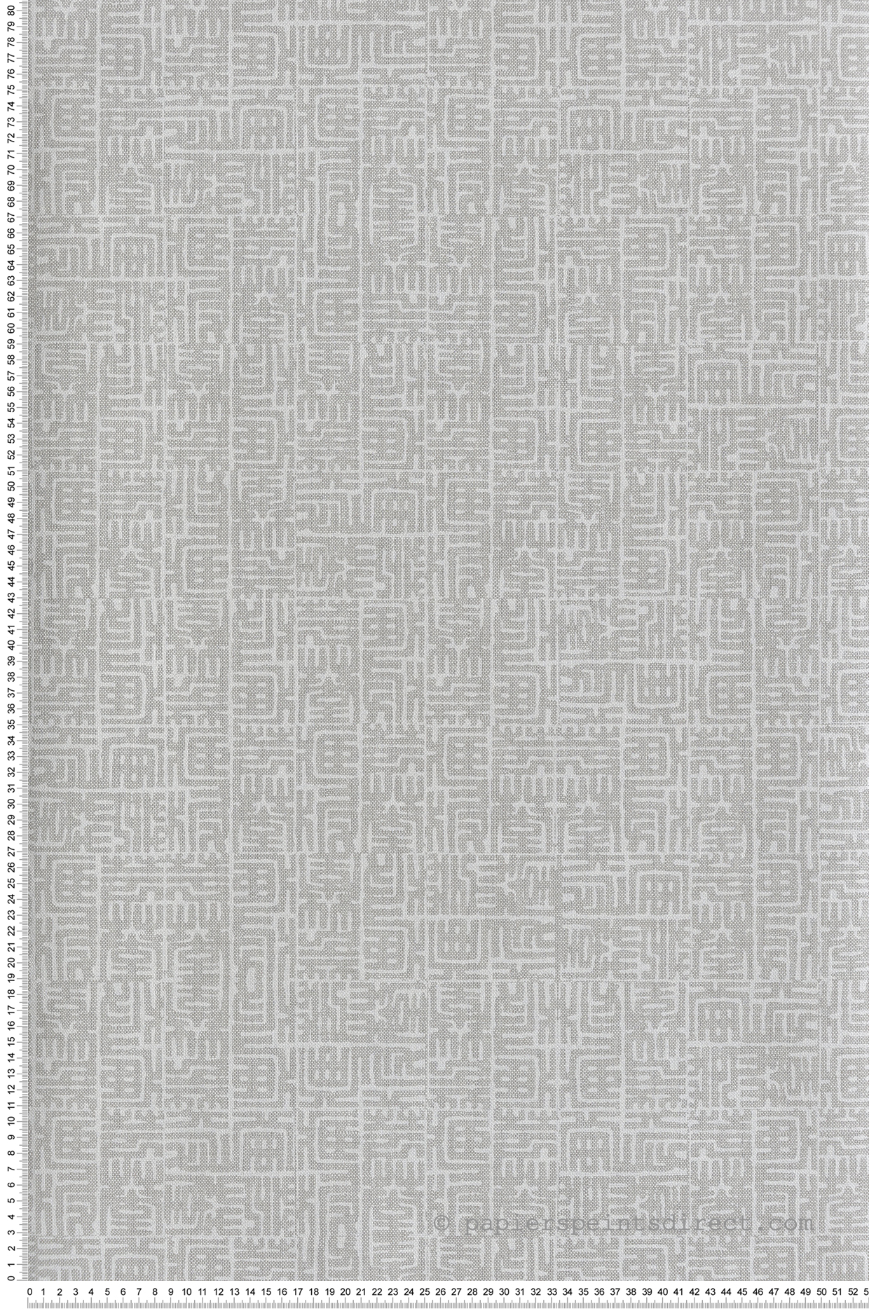 Papier peint Ethnique Graphique Hoshi gris clair argenté - Kimono de Masureel | Réf. MAS-KIM604