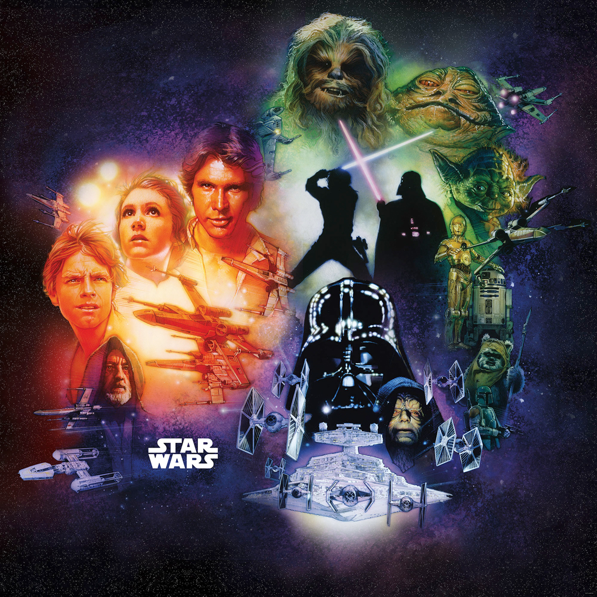 Papier peint Star Wars Classic Poster Collage - Papier peint Panoramique Komar