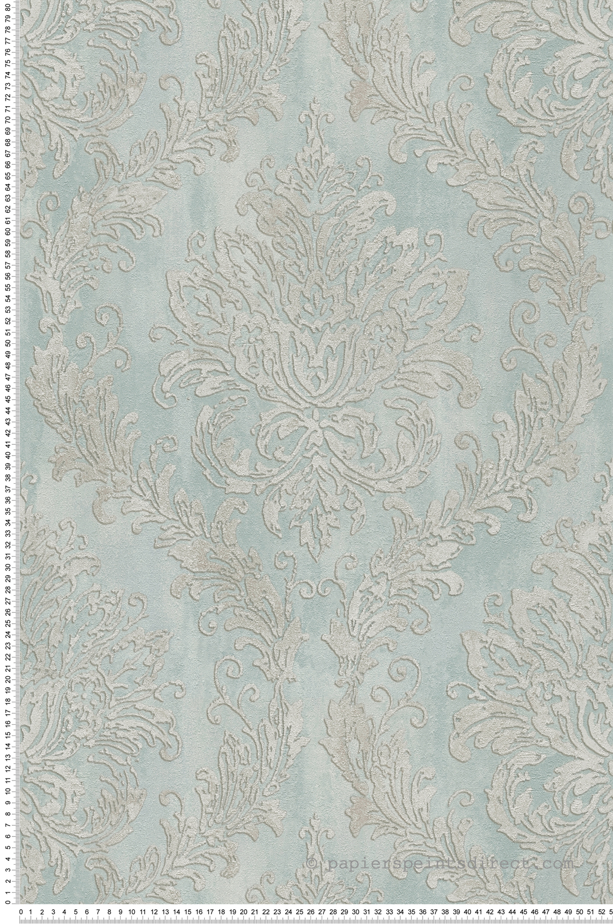 Papier peint Baroque Médaillon bleu glacier argenté - History of Art 2 d'AS Création | Réf. AS-790493