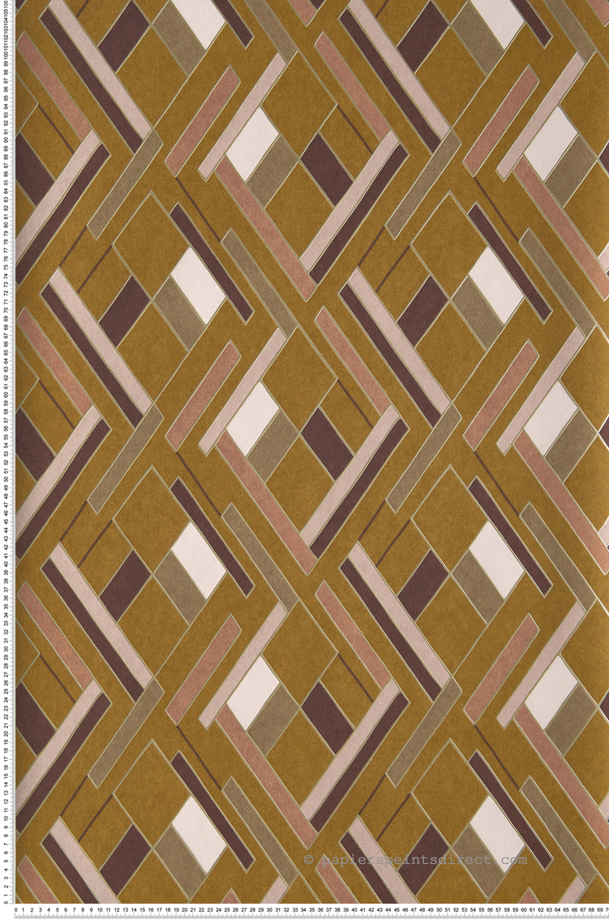 Papier peint Géométrique Losange Shapes moutarde - Delta de Casamance | Réf. CAS-74632445