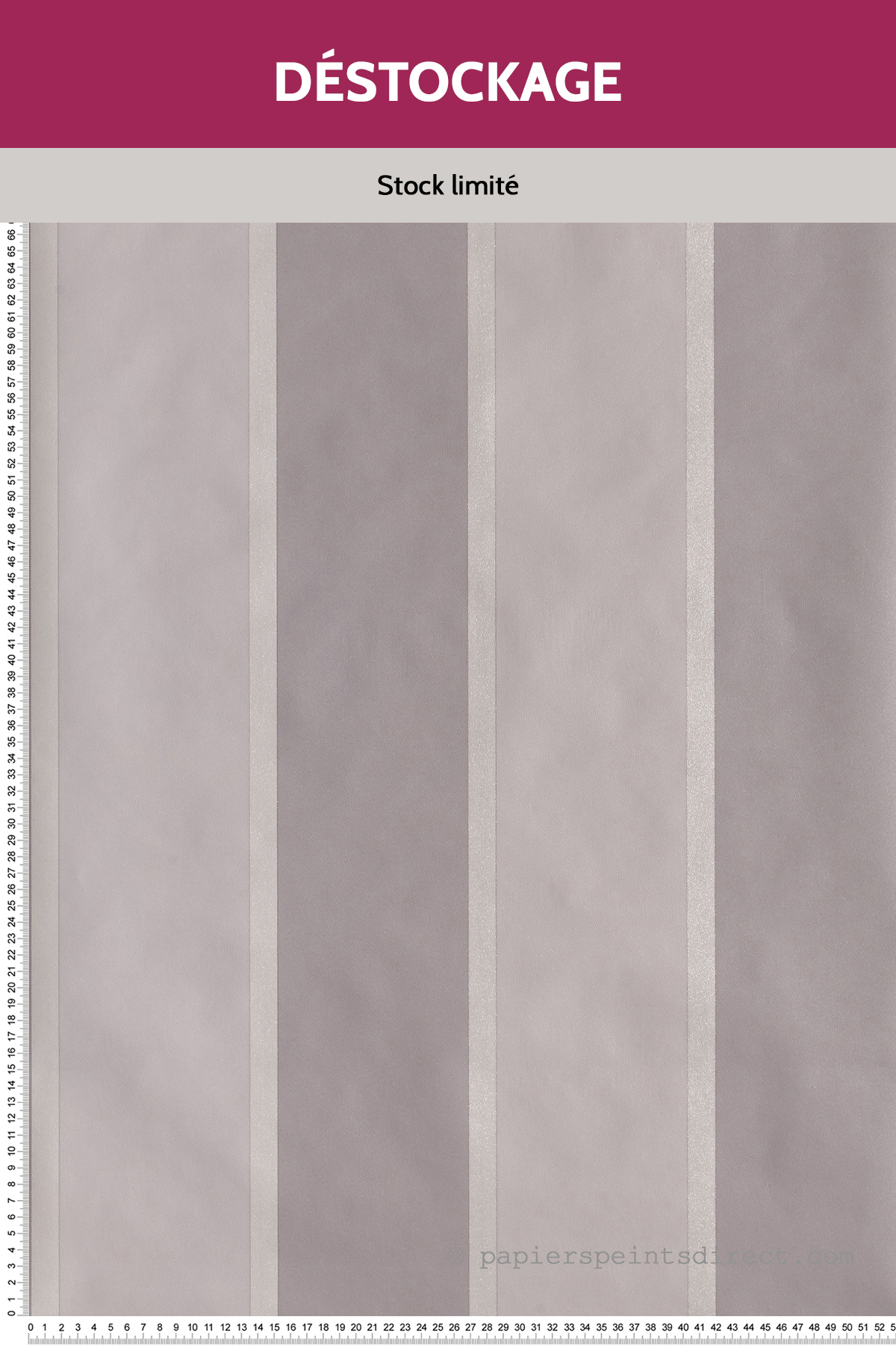 Papier peint Destockage - Rayures larges bordées grises - Jeux de rayures 2 de Lutèce