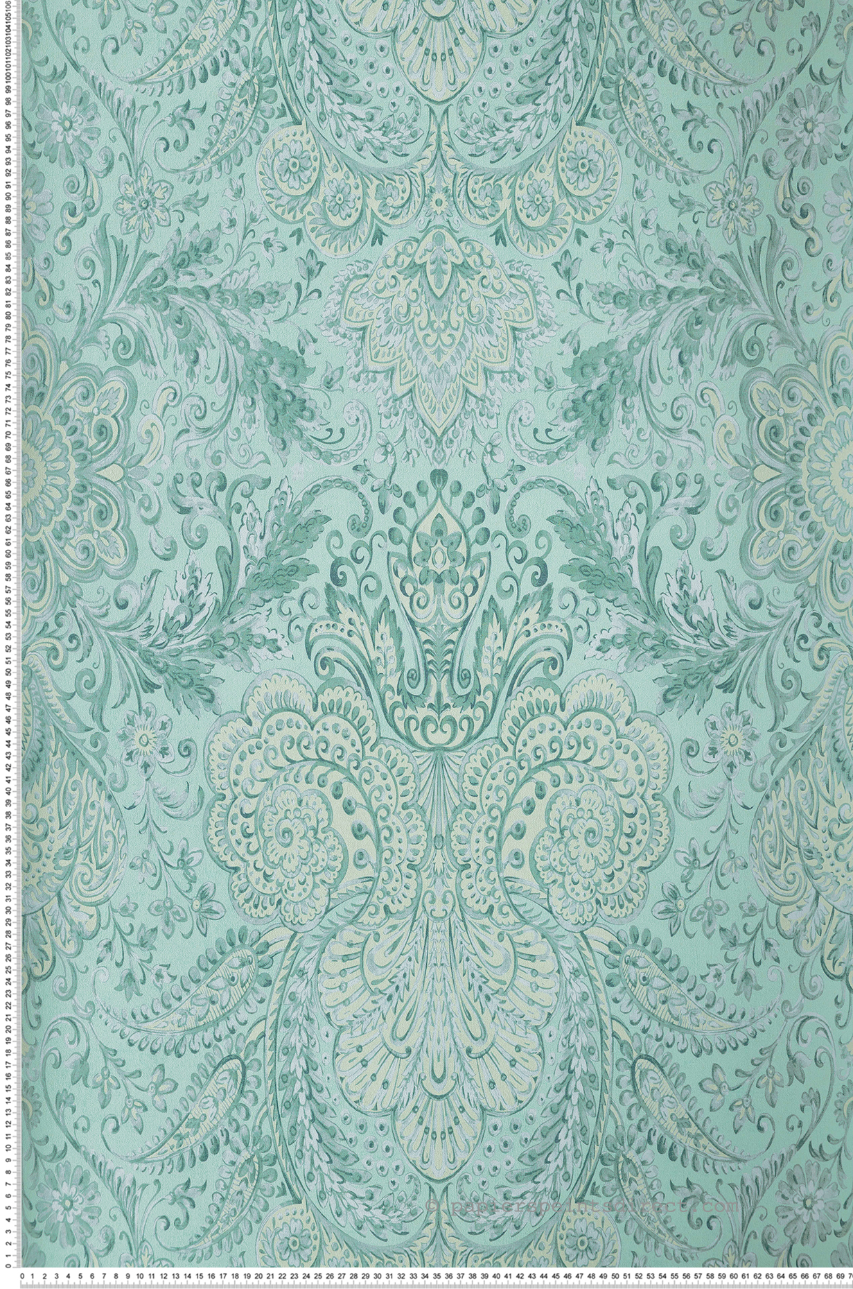 Papier peint Baroque Tahiti bleu clair - Moorea de Montecolino | Réf. MC-26700