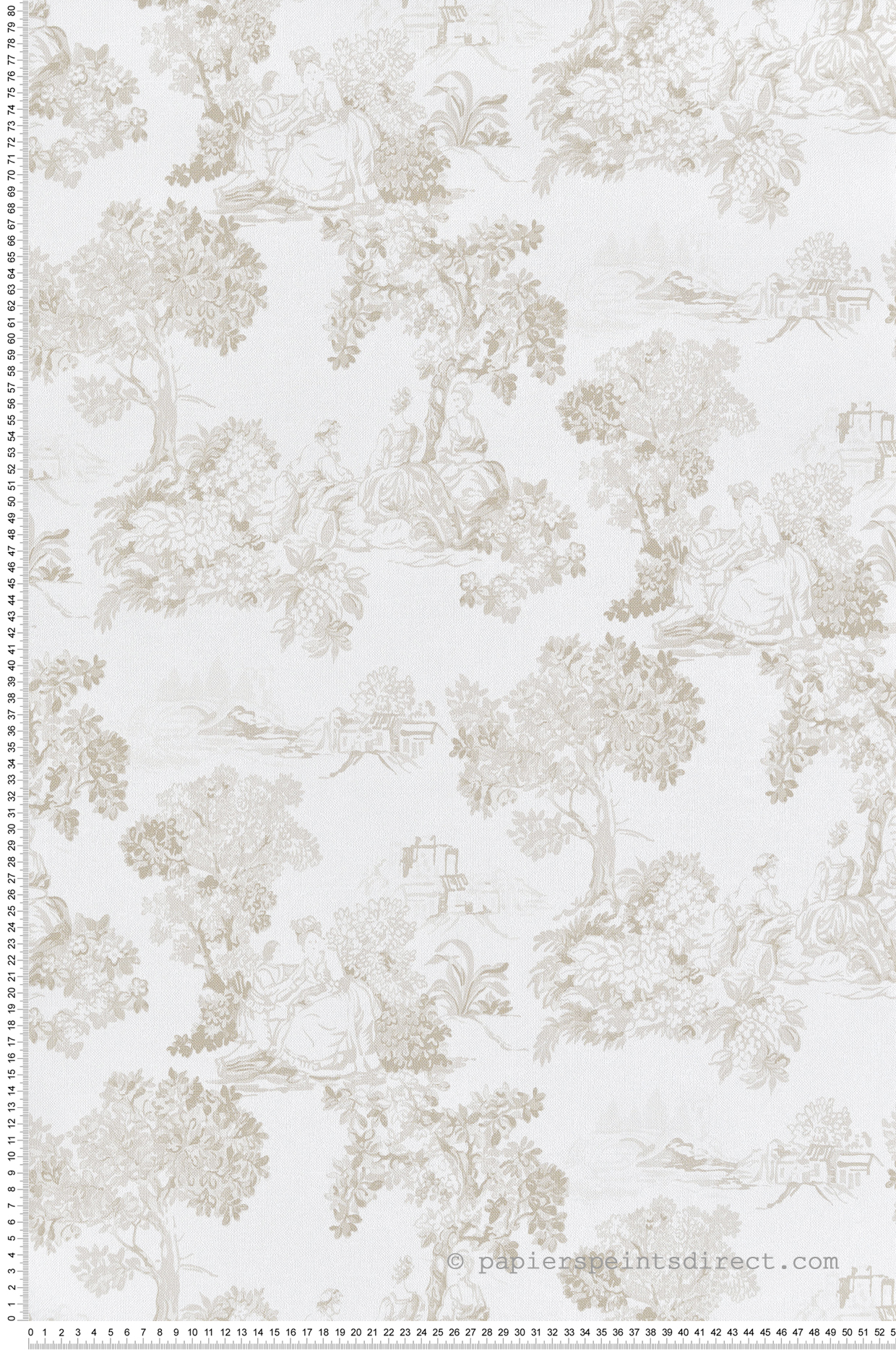 Papier peint Toile de Jouy Scène grège - Garden Party 2 de Montecolino | Réf. MC-8340