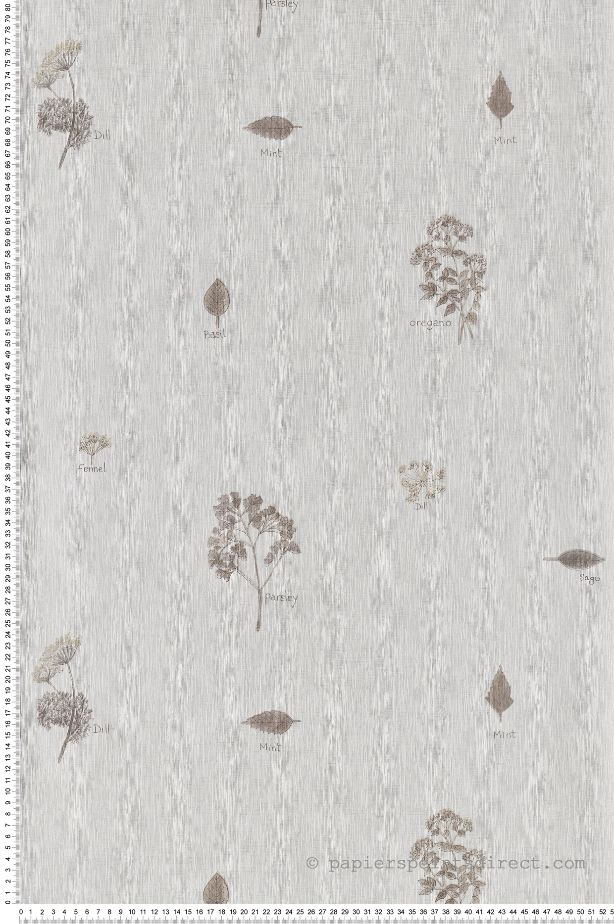 Papier peint feuilles Bouquet garni taupe - Au Bistrot d'Alice de Casélio | Réf. BIS100621000