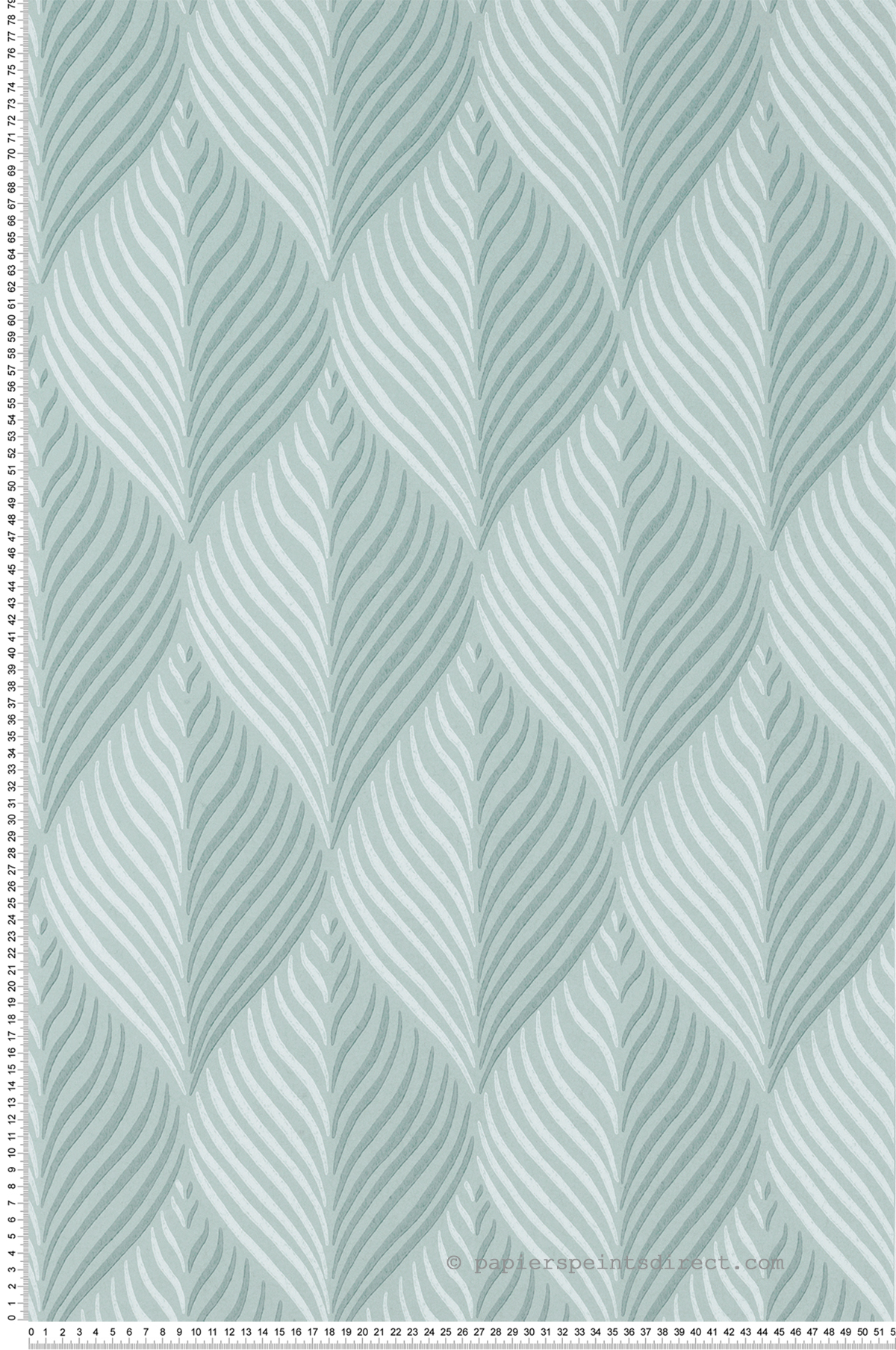 Papier peint Feuille Vintage Bonnelles vert d'eau - Les Indiennes de Nina Campbell | Réf. OSB-NCW4352-03