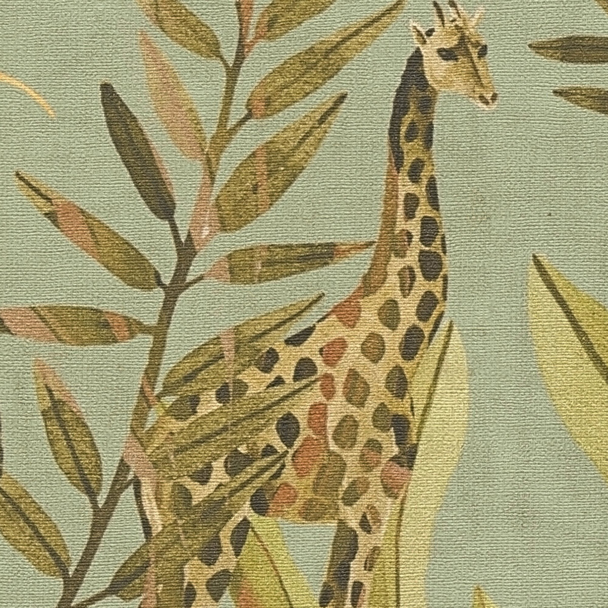 Papier peint Animaux Jungle vert amande - Anna D'Andrea d'A.S. Création AMB3| Réf. AS-782181