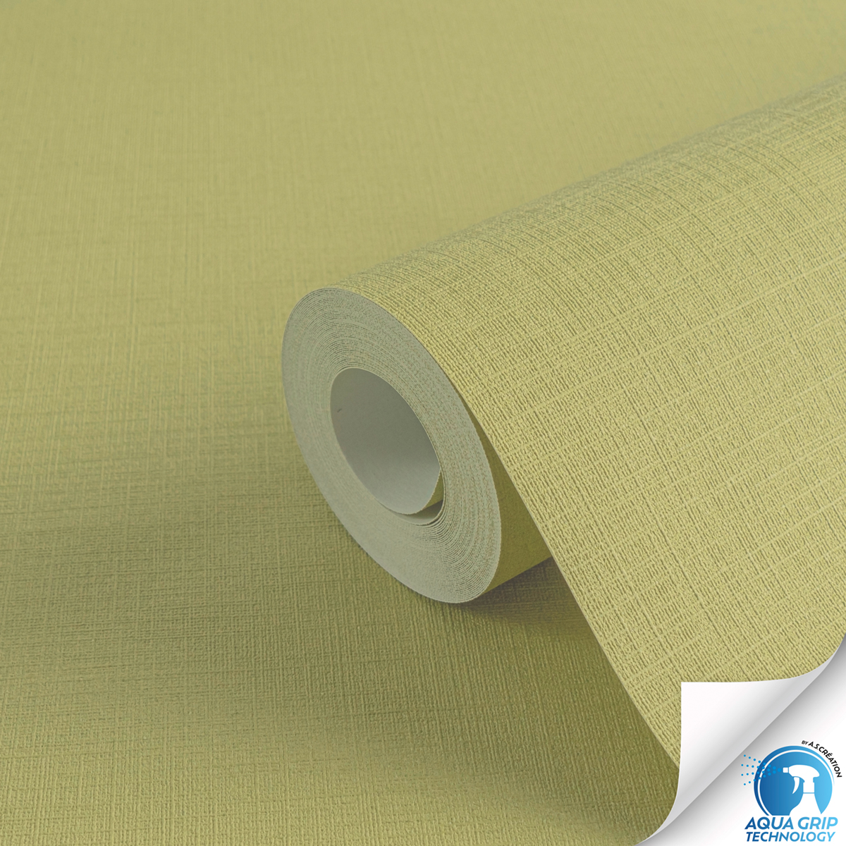 Papier peint préencollé Uni Around vert pistache - Designdrop d'A.S. Création ZOOM ROLL | Réf. AS-784993