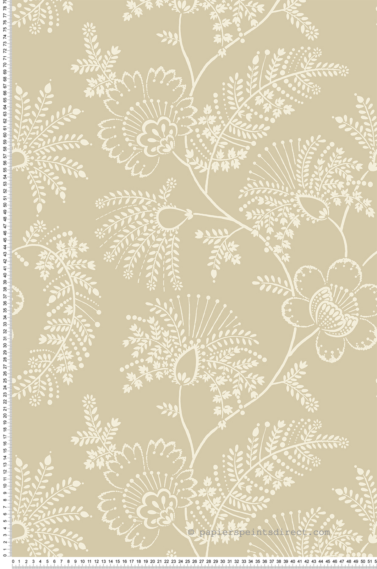 Papier peint Branché Floral Maeve beige - Delicatesse de Lutèce | Réf. LTC-FD26825