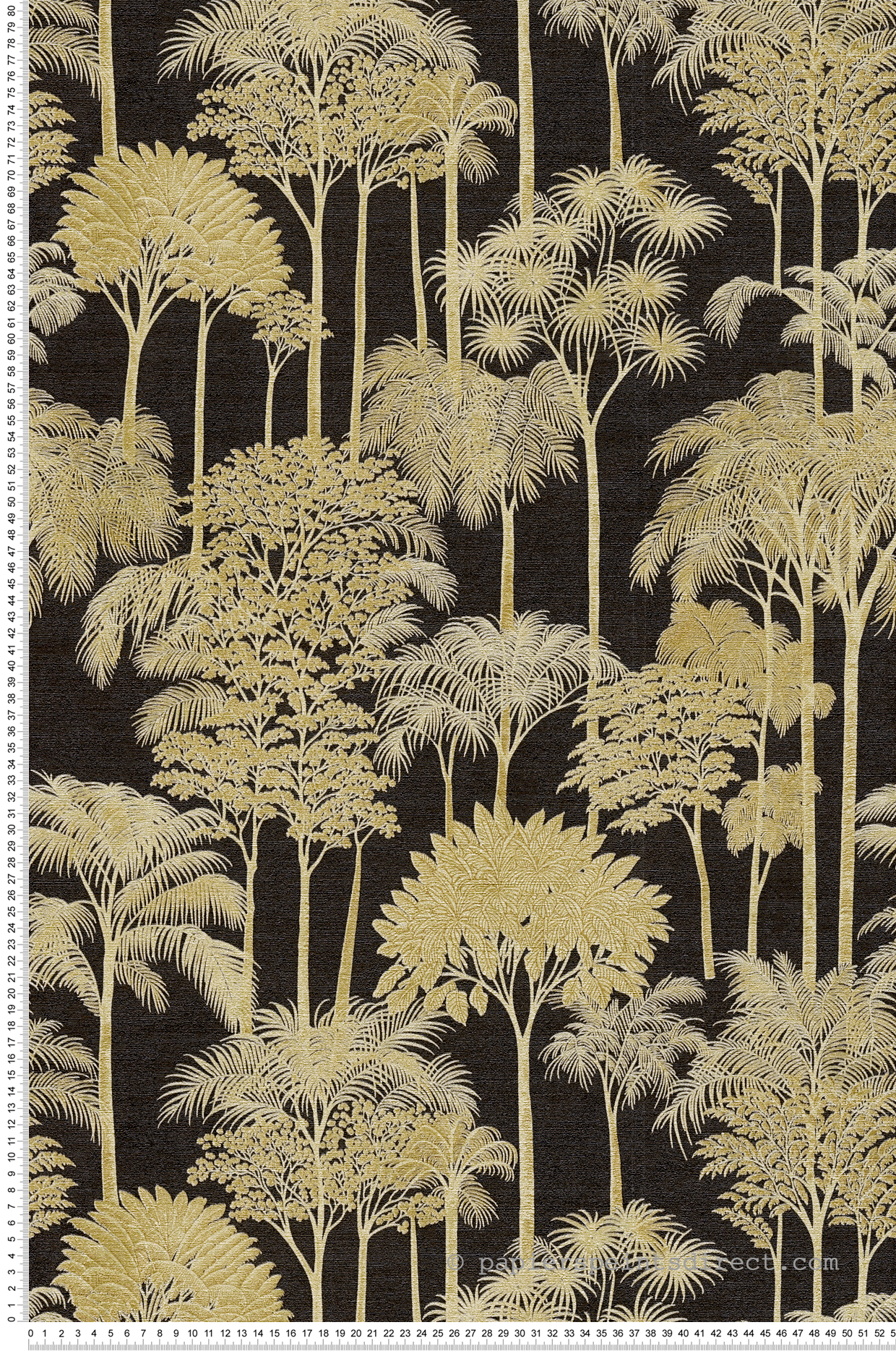 Papier peint Palmeraie Arbre Jungle noir doré - Cuba 2 d'A.S. Création | Réf. AS-791623