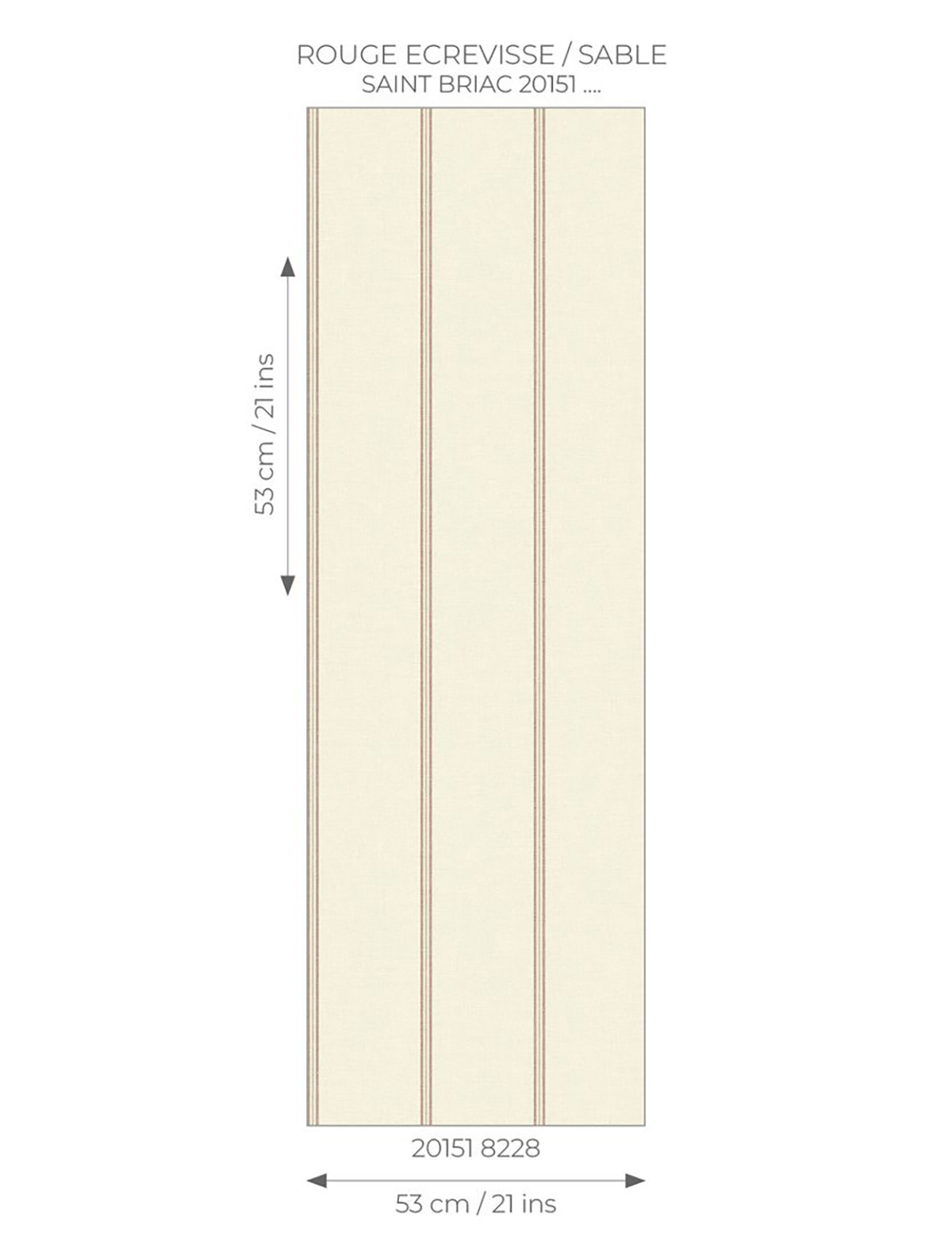 Papier peint Rayure Vintage Saint Briac sable rouge - Seaside de Casadéco AMB7 | Réf. SEAS201518228