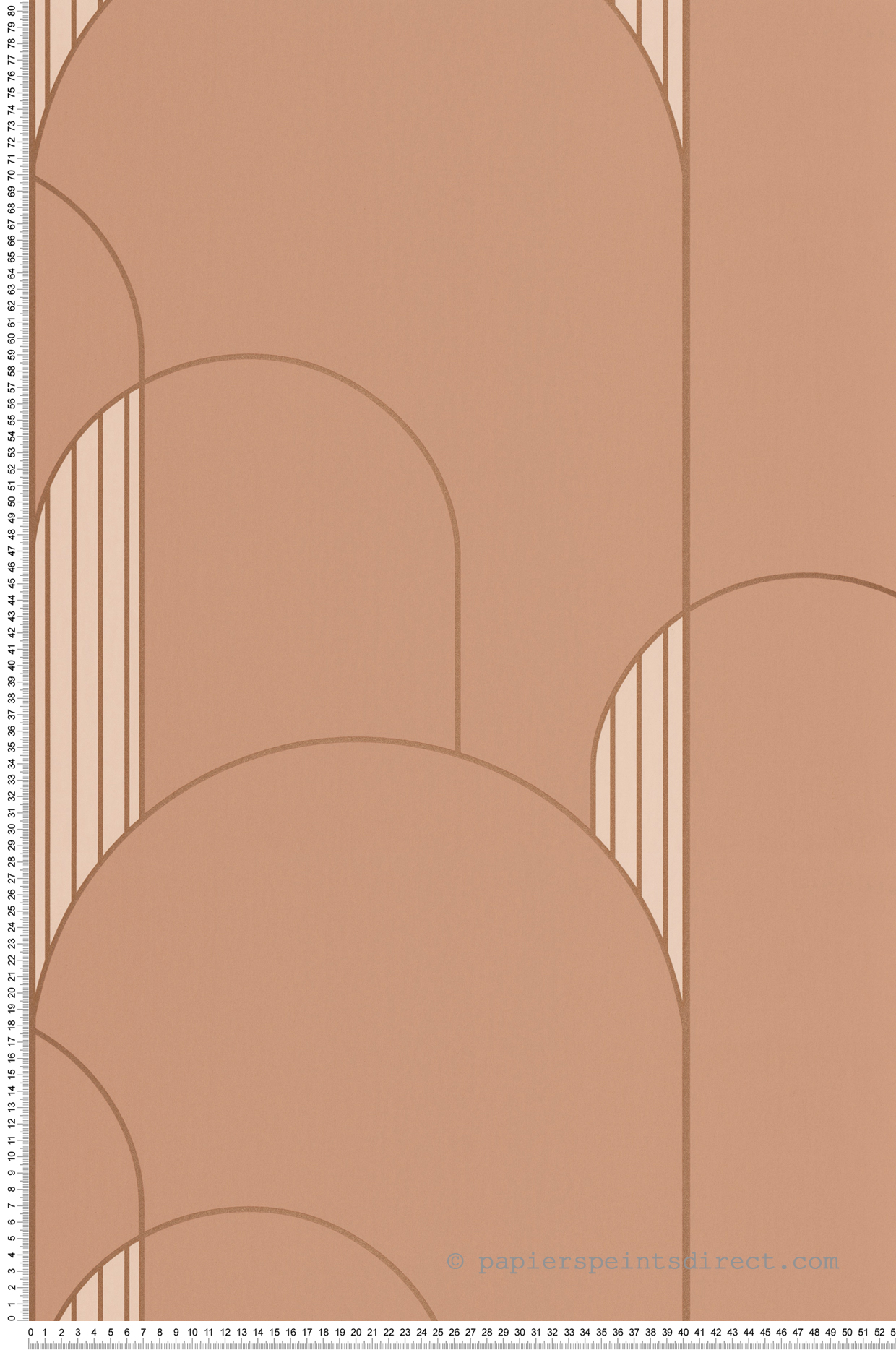 Papier peint Graphique High Walls terracotta nude cuivré - Labyrinth de Casélio | Réf. LBY102114044