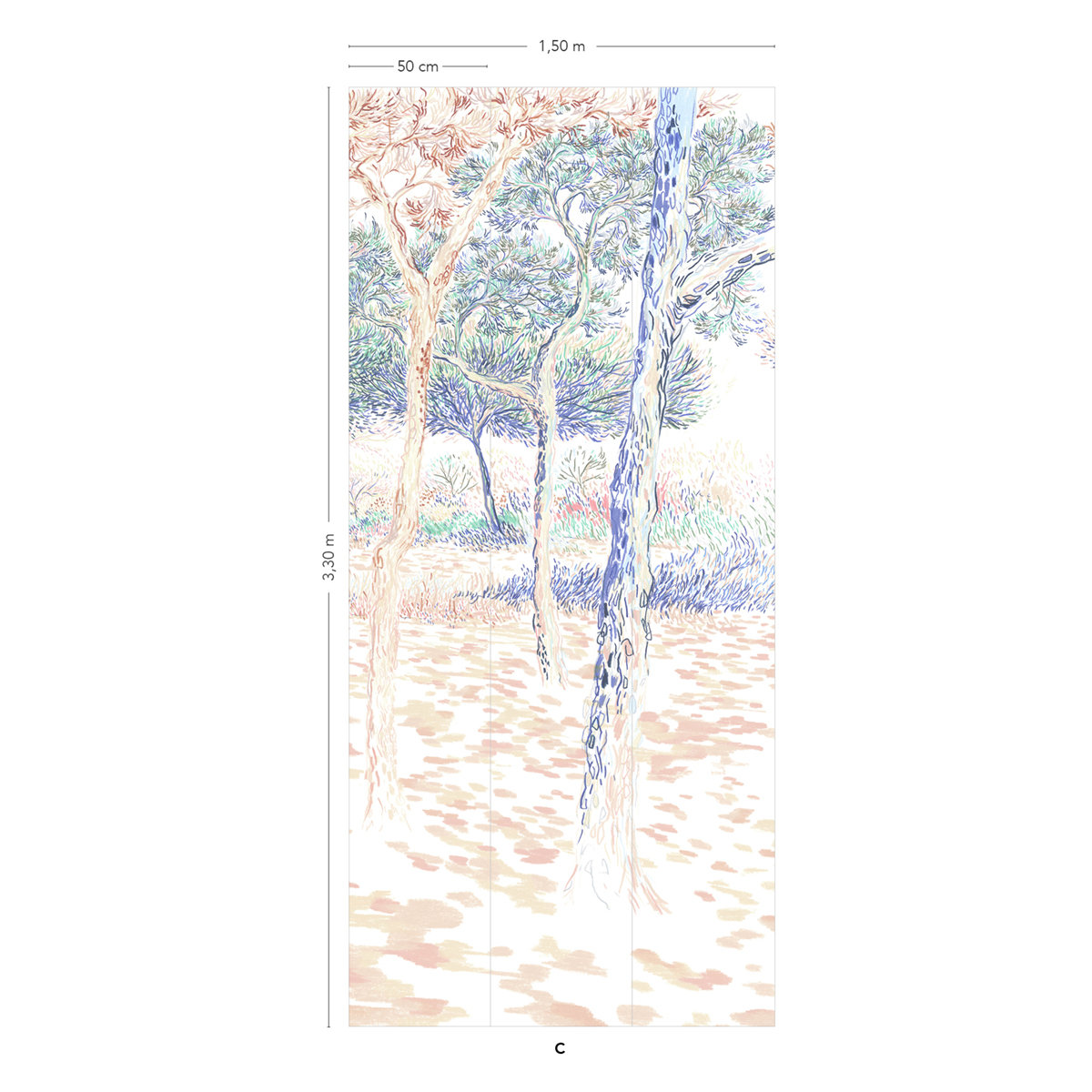 Papier peint panoramique Balade sous les pins Original C - 7/8/9 AMBr - Isidore Leroy