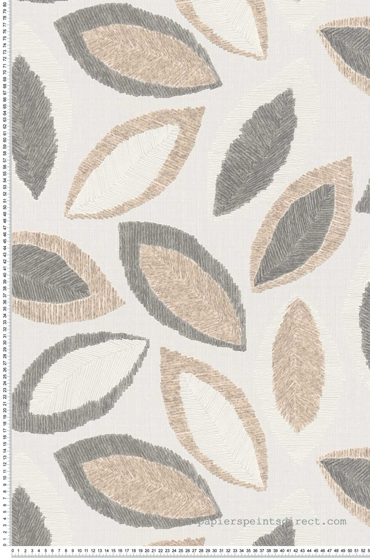 Papier peint Feuille Craft poivre ficelle - Abaca de Lutèce | Réf. LTC-51232809