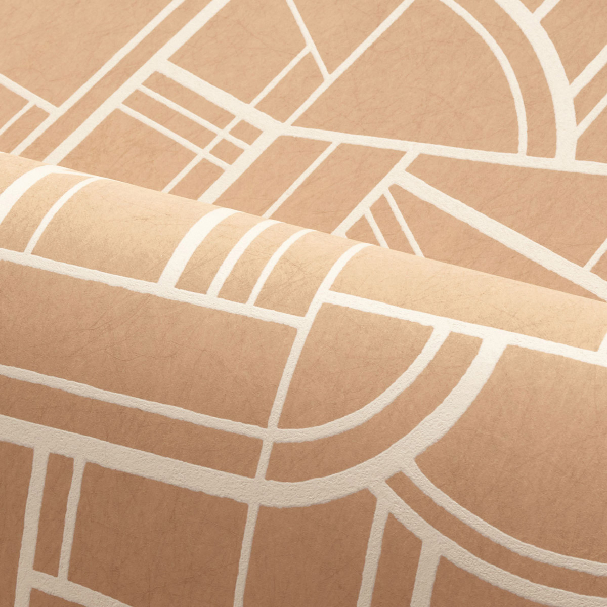 Papier peint Forme Cinétique pêche beige - Faubourg des Lumières de Casamance AMB2| Réf. CAS-76292650