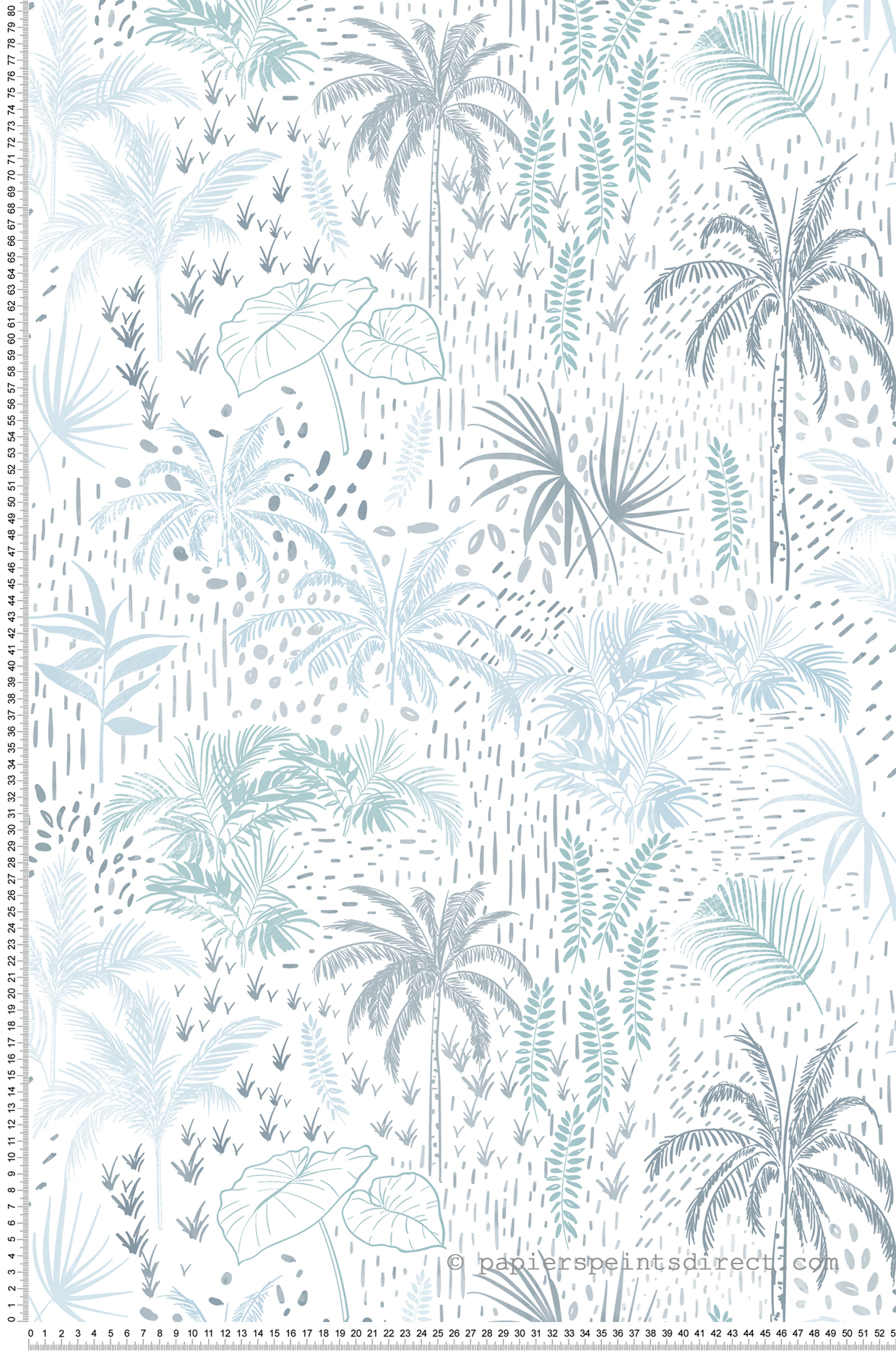 Papier peint Jungle Tropicale bleu et gris - Arty d'Ugépa | Réf. UGP-A83101