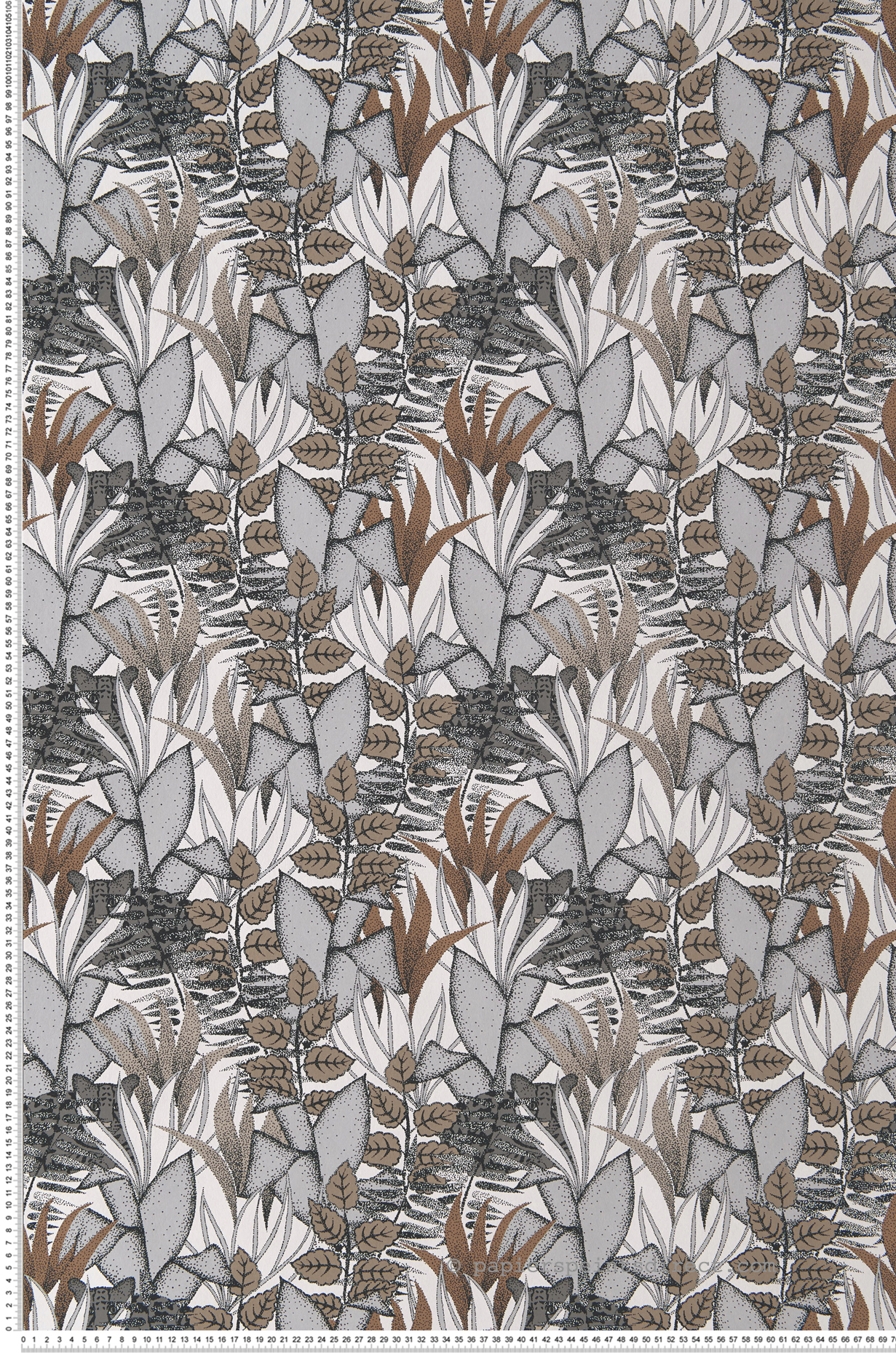 Papier peint Feuillage Tigris gris - Orphée de Casamance | Réf. CAS-74731530