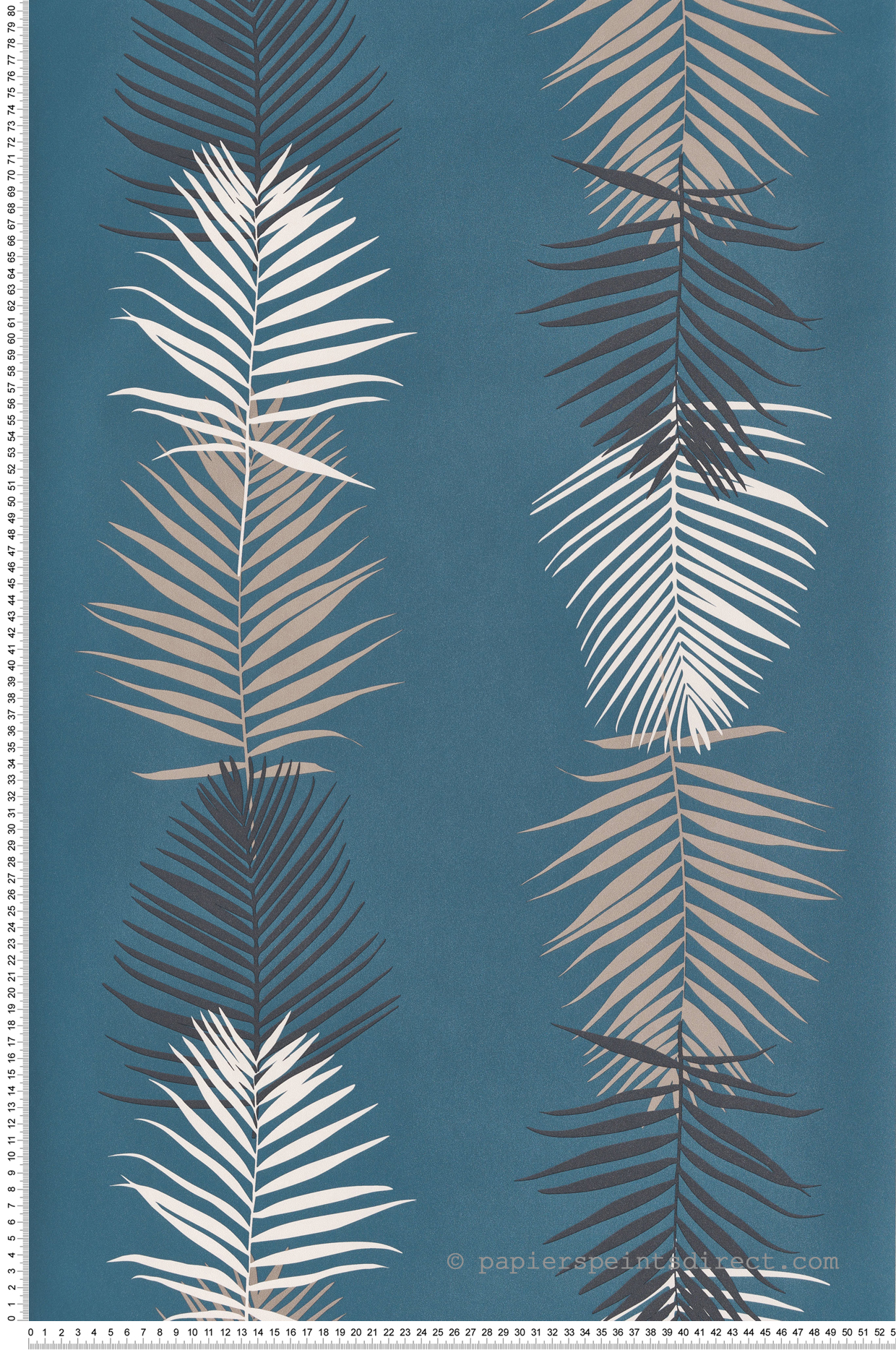 Papier peint Feuilles de Palmier bleu canard - Bensimon 2 de Lutèce | Réf. LTC-51173111