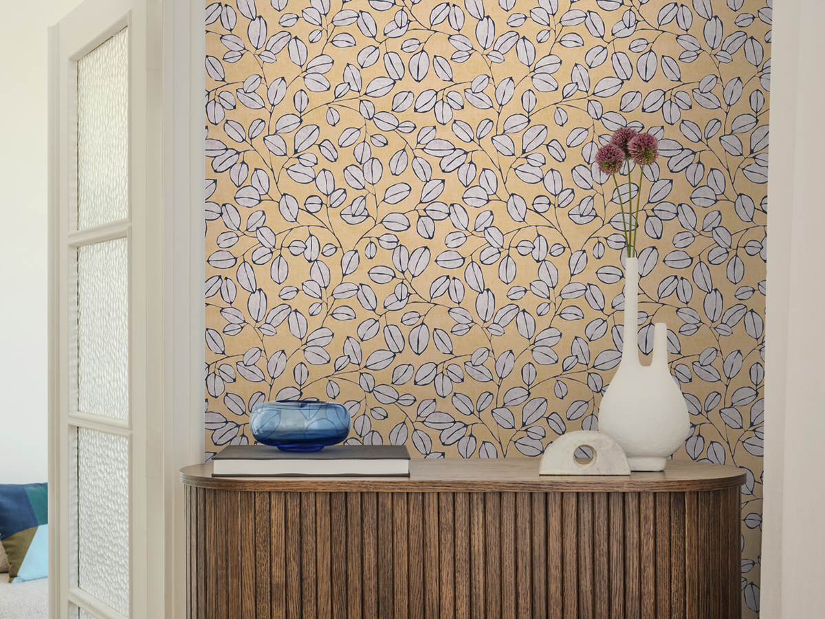 Papier peint Feuille Grain Café camomille - Nordic Feeling d'A.S. Création AMB2 | Réf. AS-791483