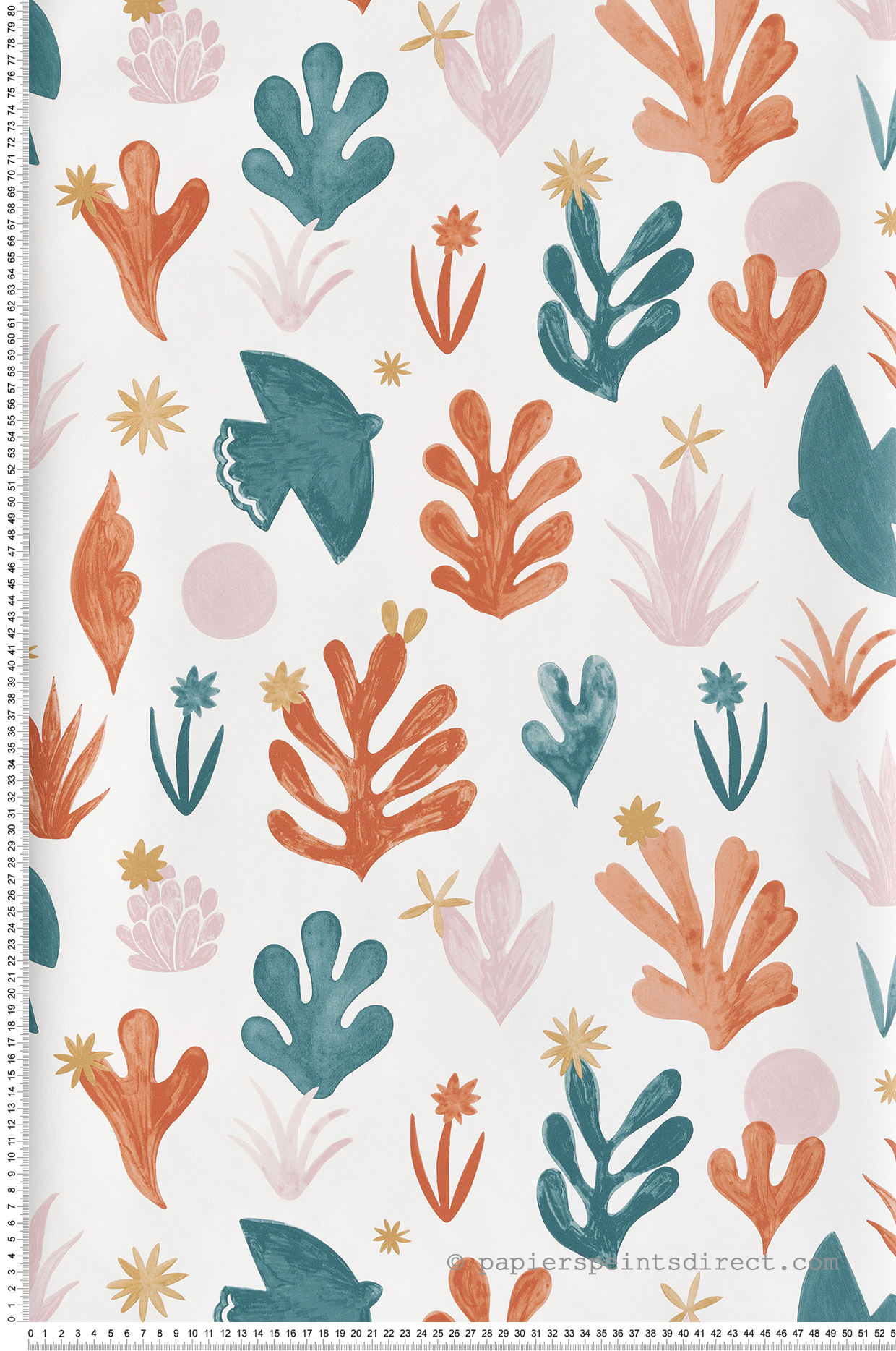 Papier peint Oiseau et Feuillage terracotta et doré - Imagination de Casélio | Réf. IMG102173042