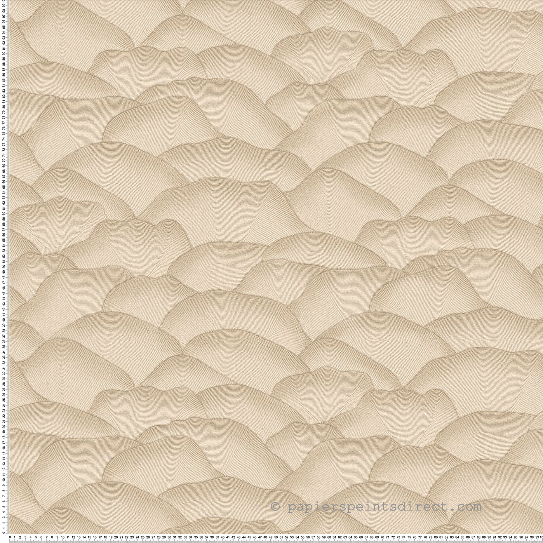 Papier peint Vagues Douces Ondula sable - Broderies de Casamance | Réf. CAS-76971324