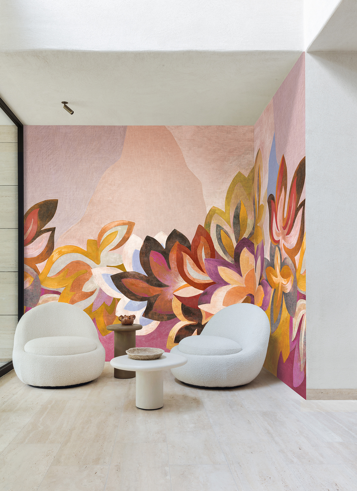 Papier peint panoramique Feuille Somerset violet - A, B, C et D H260 - Rhapsody de Masureel | Réf. MAS-DGRHA202X-260