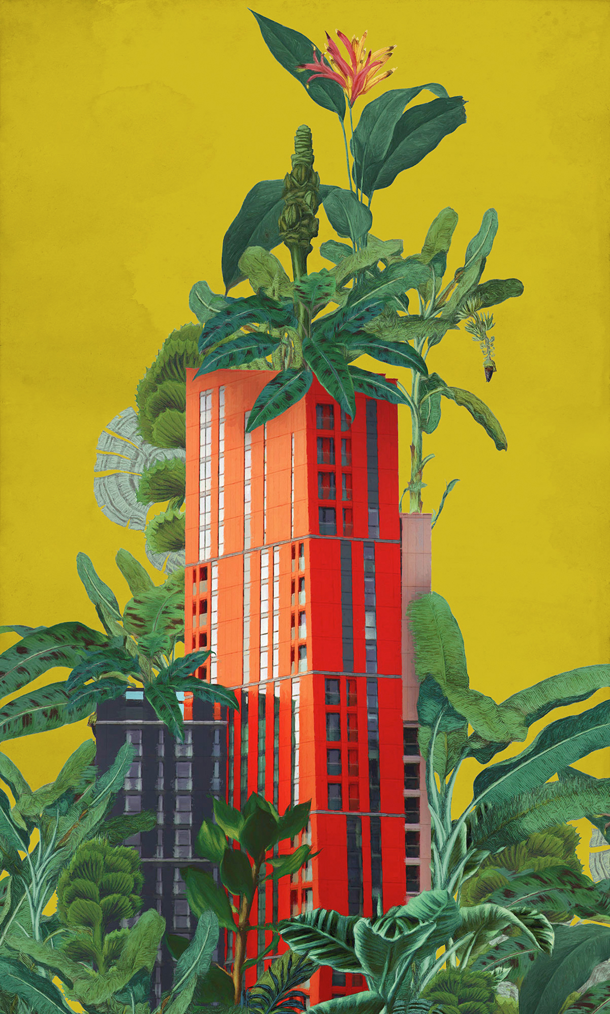 Papier peint panoramique Urbain Plant House - Papier peint Komar Flair