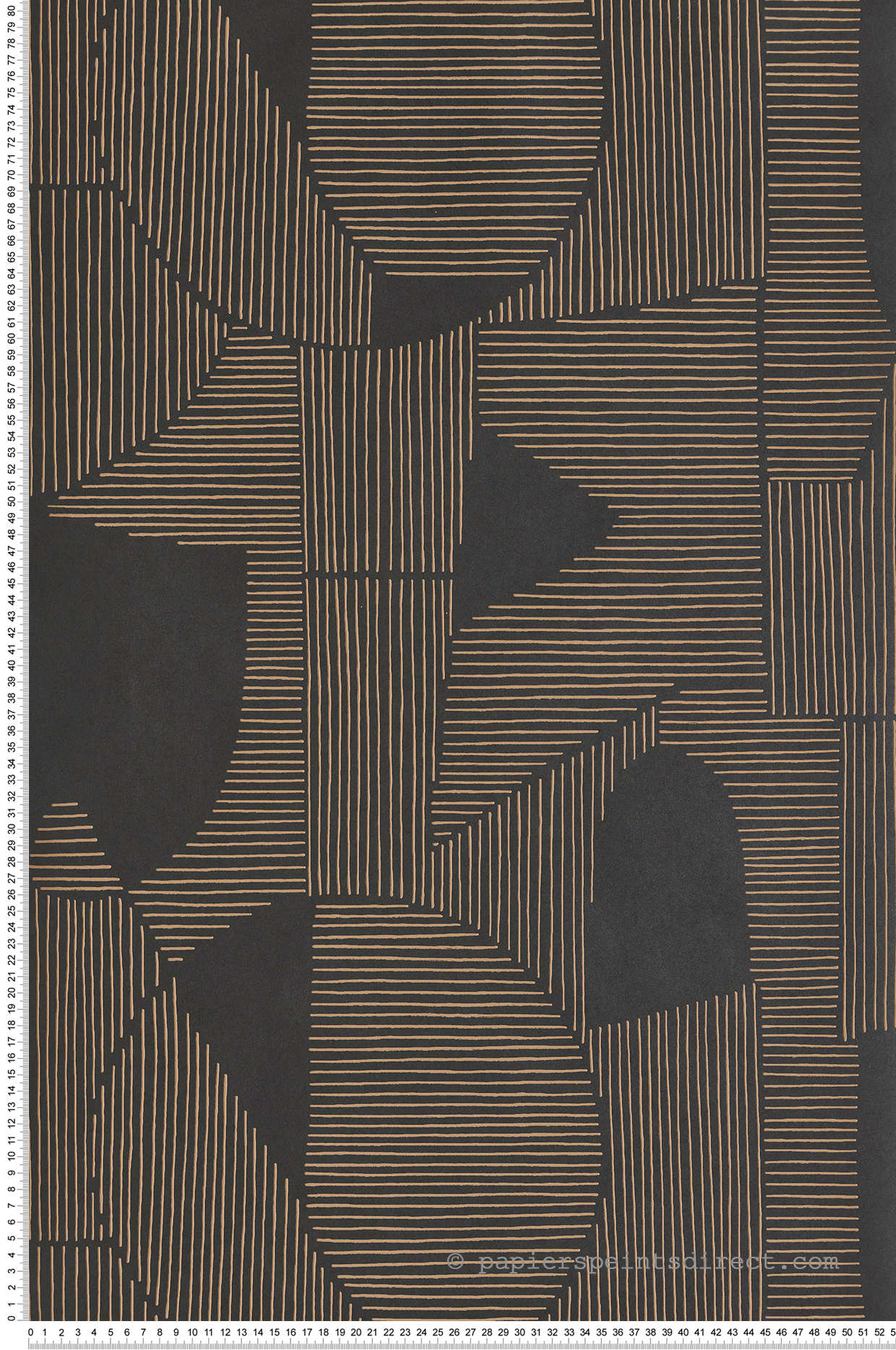 Papier peint Graphique Cercle noir et marron - Gallery de Casadéco | Réf. GLRY86129413