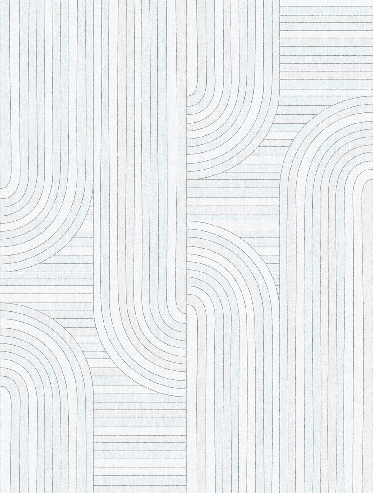 Papier peint panoramique Graphique Arrondi Rainbow gris bleuté - Panorama 2 de Lutèce | Réf. LTC-PAN1822C