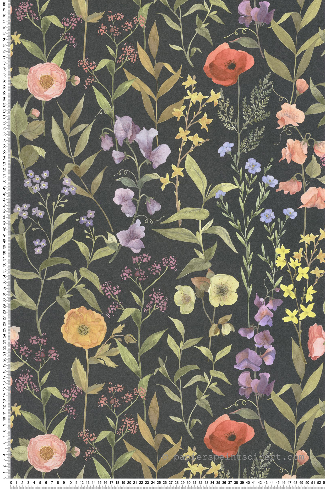 Papier peint Fleurs Des Champs noir - Gardens de Casadéco | Réf. GADN87659456