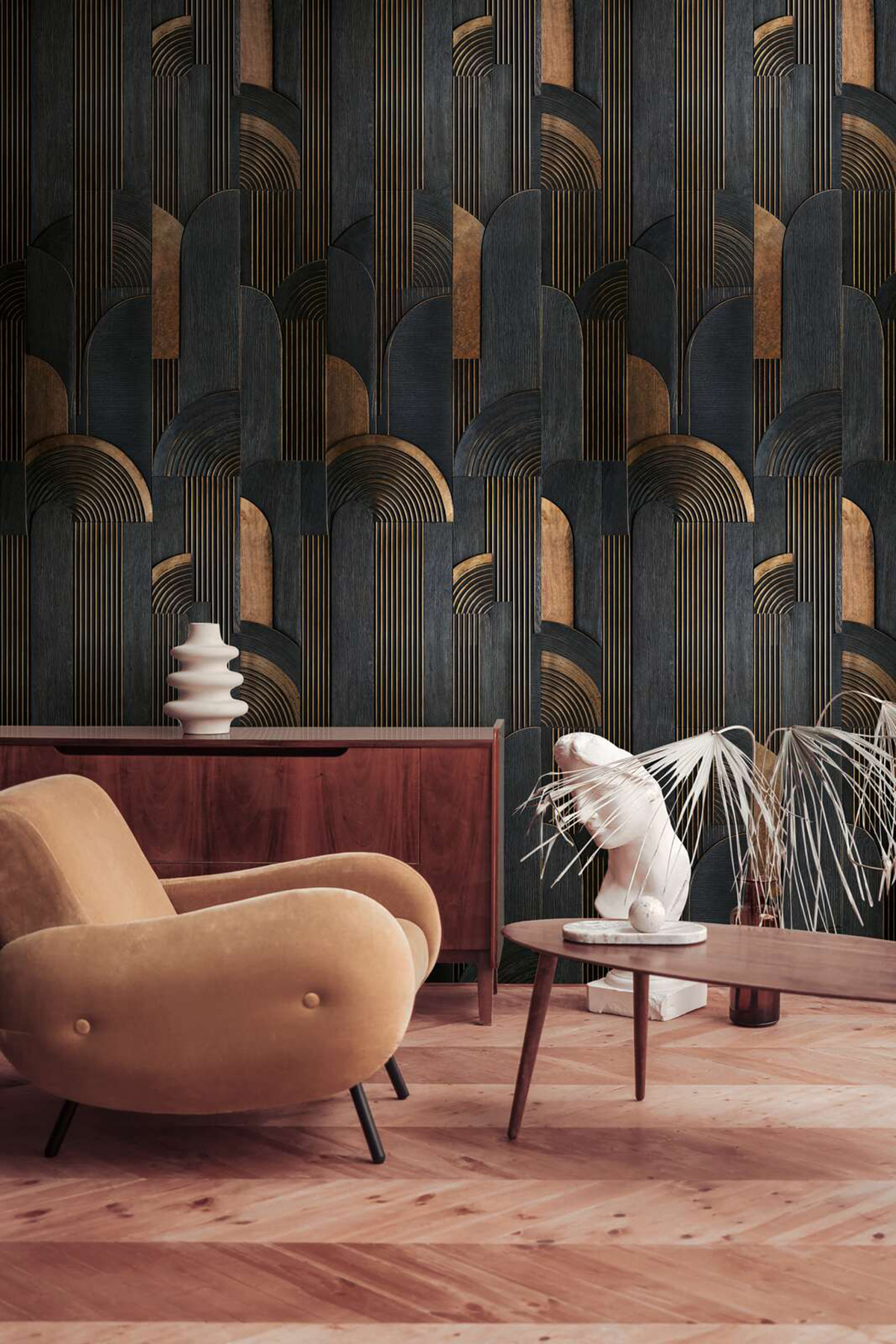 Papier peint panoramique Art Déco noir - Vibes & Styles d'A.S. Création AMB2| Réf. AS-792162