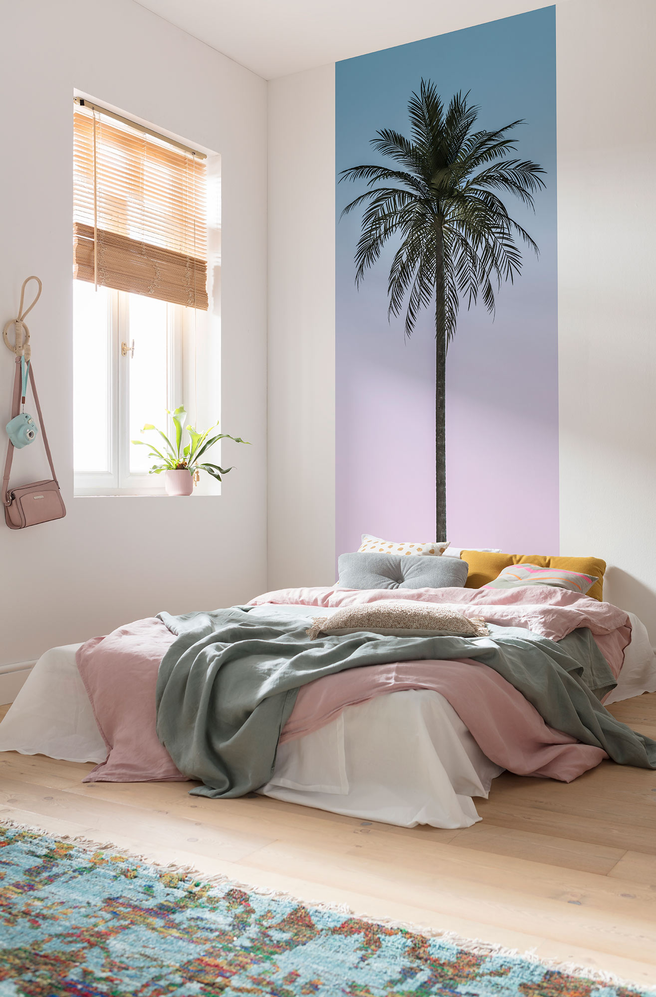 Papier peint palmier Skyhigh Panel - Papier peint lé unique Komar