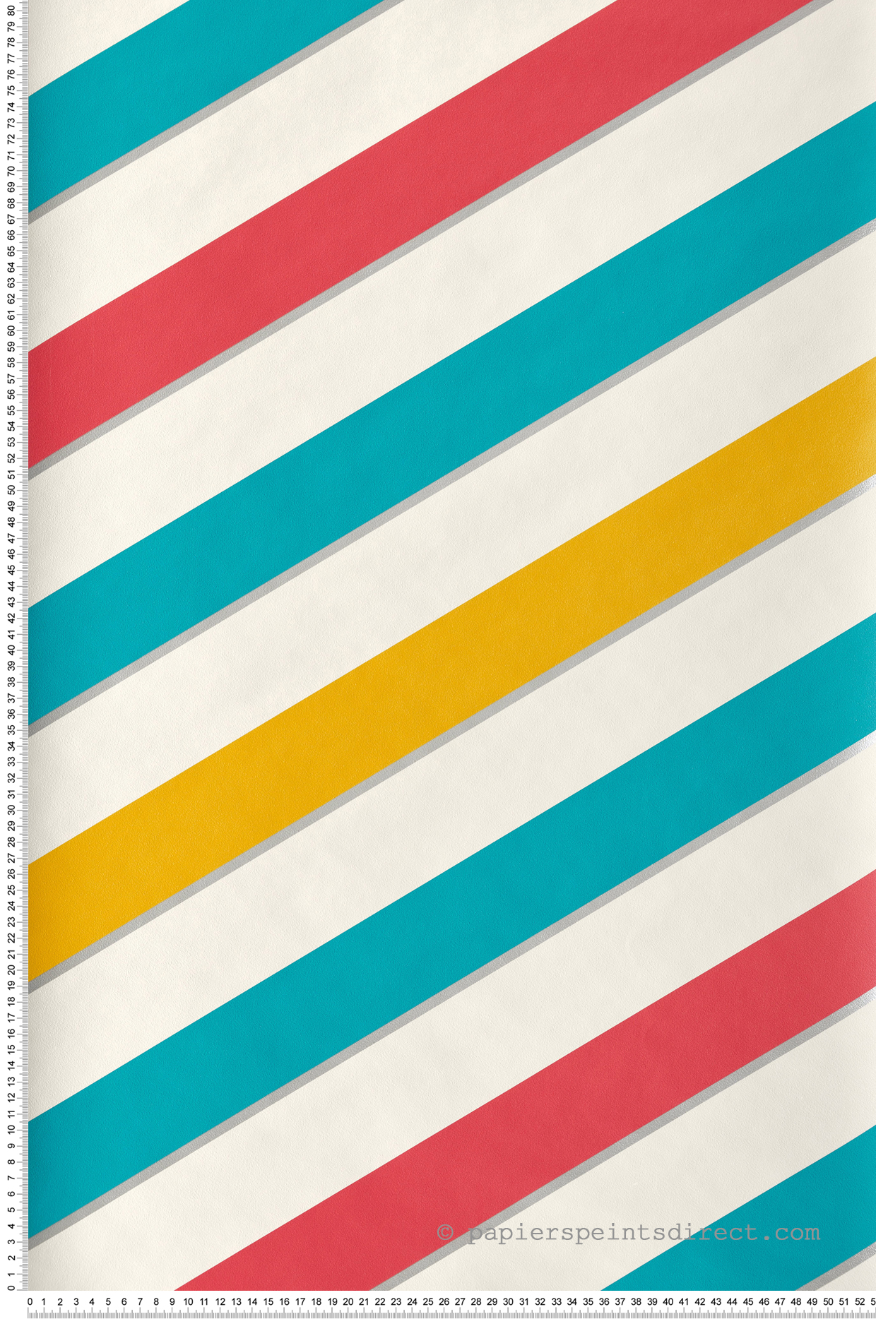 Papier peint Rayure Diagonale jaune et argenté - Pop d'Ugépa | Réf. UGP-M47002