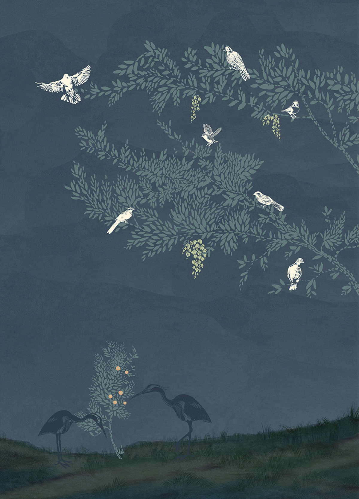 Papier peint panoramique Nature Dream a Little Dream of Me bleu foncé - The Place to Bed de Casélio | Réf. PTB102046809