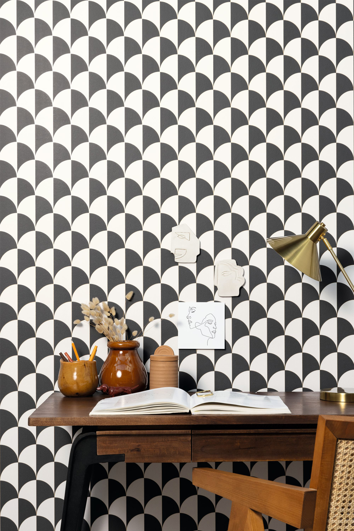 Papier peint Ecailles Sundown noir blanc - Moonlight 2 de Casélio AMB | Réf. MLGT104240926