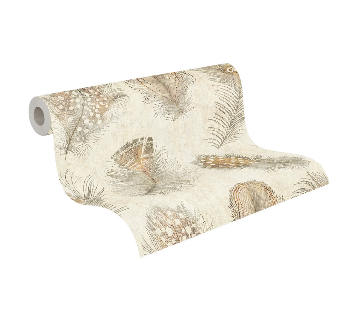 Papier peint Plumes Charleston brun - Pintwalls 3 d'A.S. Création ROLL | Réf. AS-791865